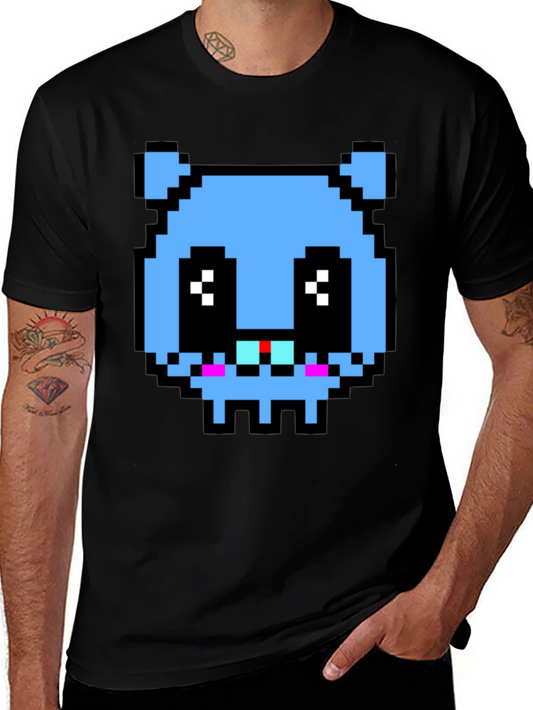 Pixelated Blue Monster T-Shirt