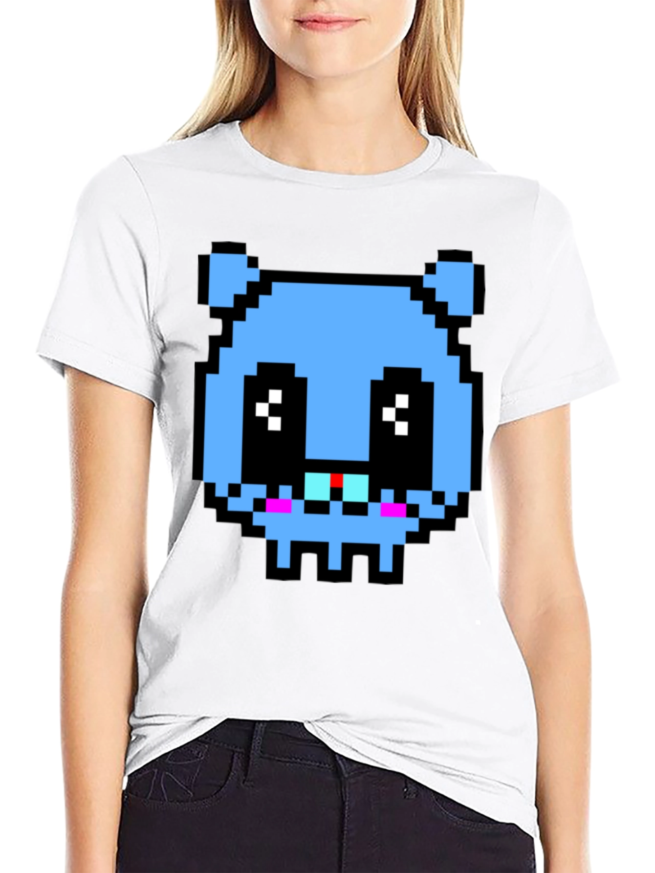 Pixelated Blue Monster T-Shirt