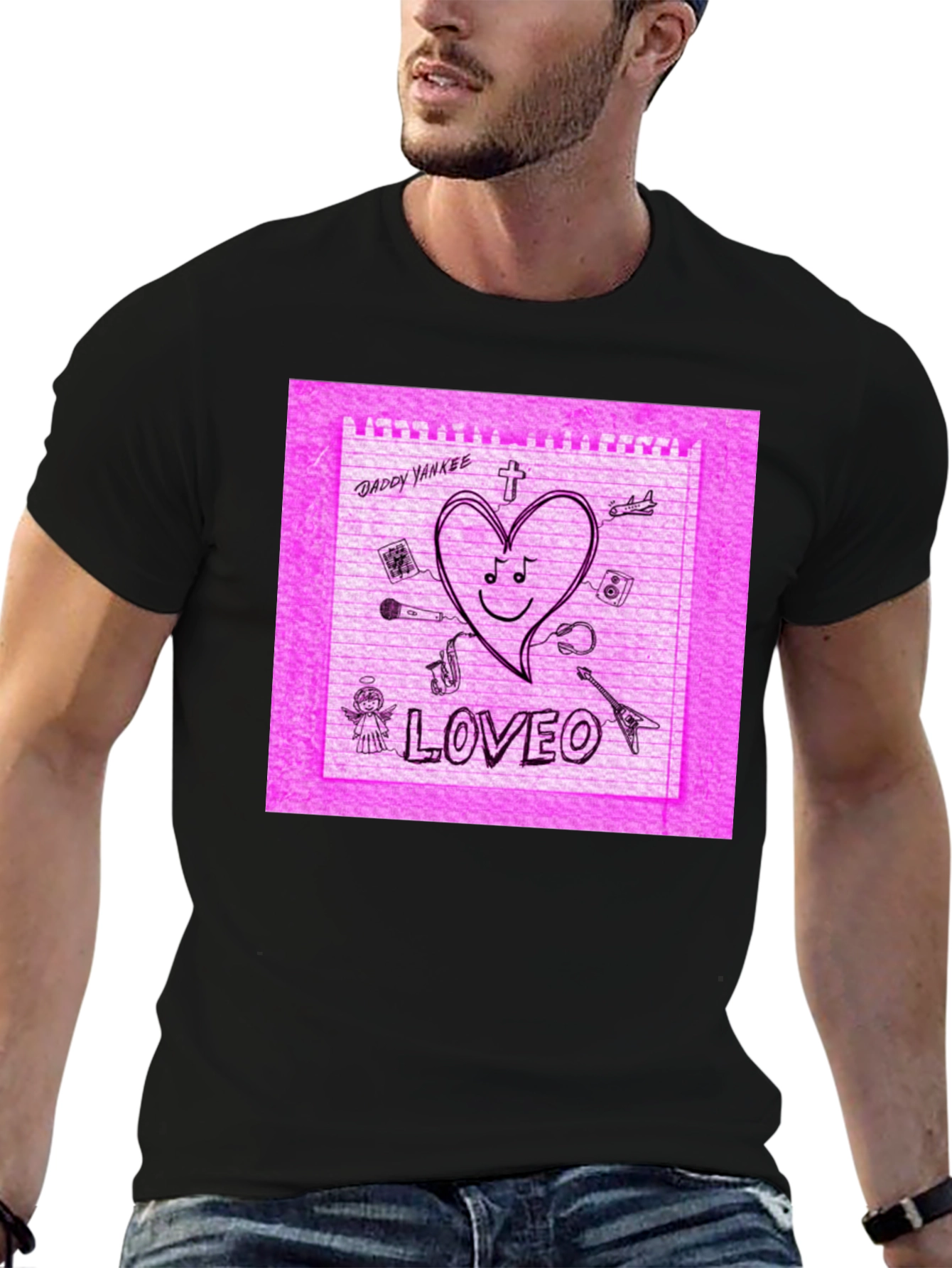 Daddy Yankee Loveo Pink Sketch T-Shirt