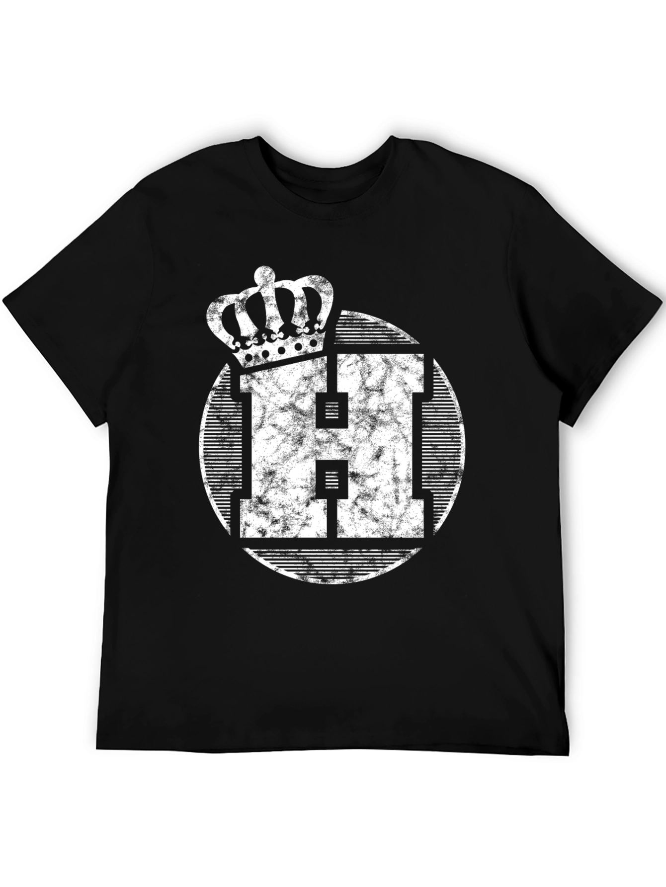 King H Distressed Graphic Tee - Black