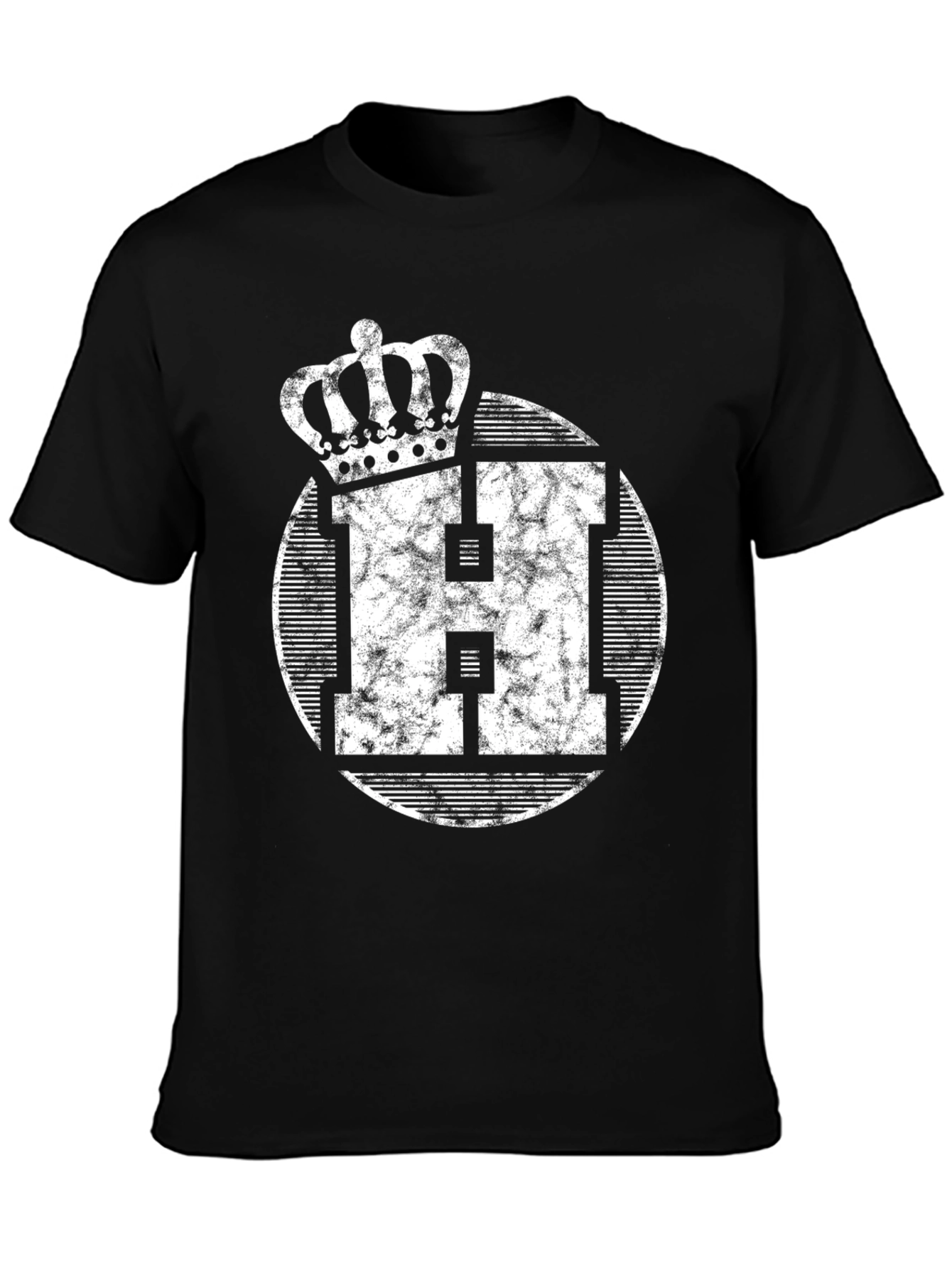 King H Distressed Graphic Tee - Black