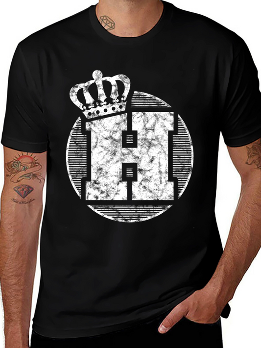King H Distressed Graphic Tee - Black