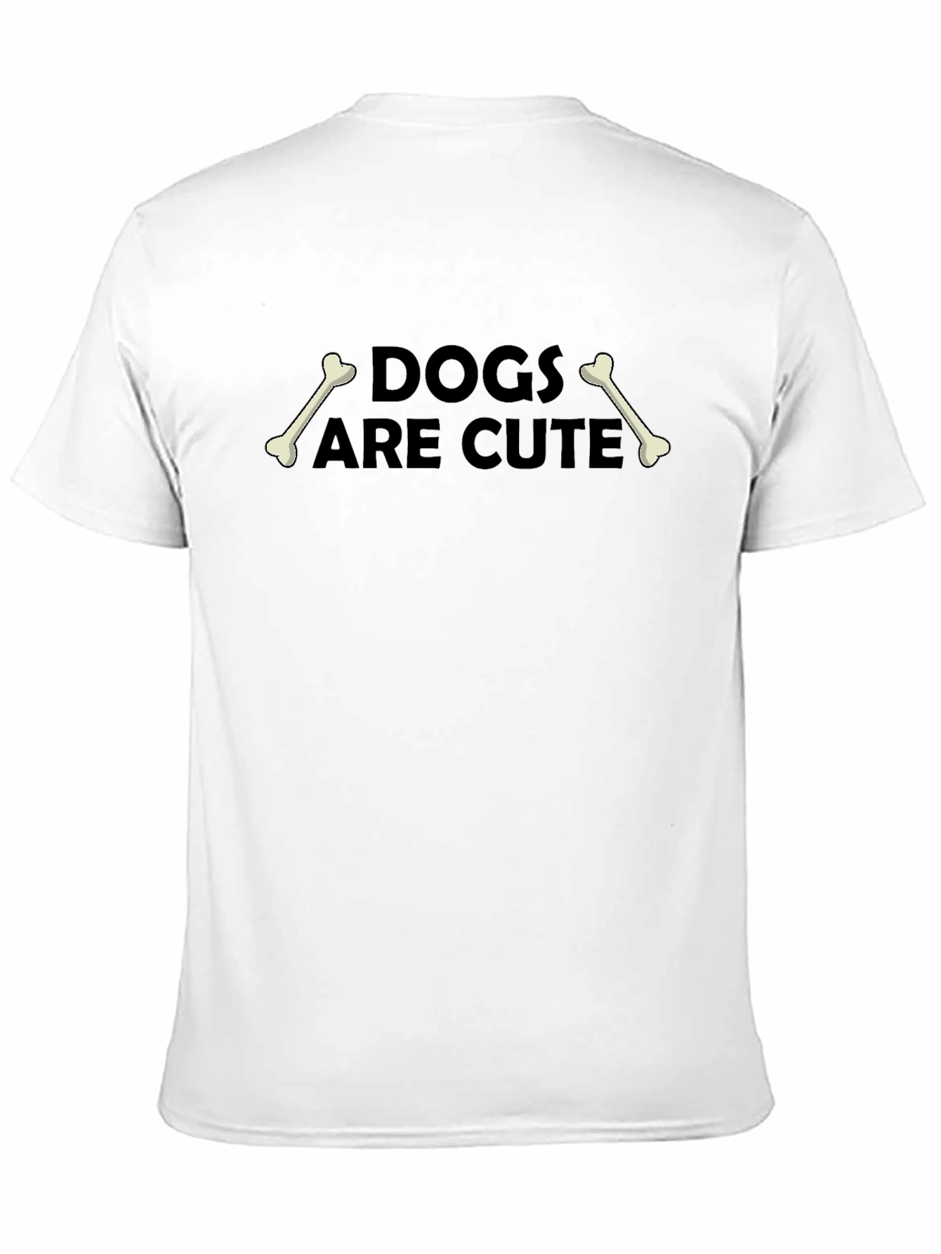 Dogs Are Cute T-Shirt - Black Crew Neck Tee
