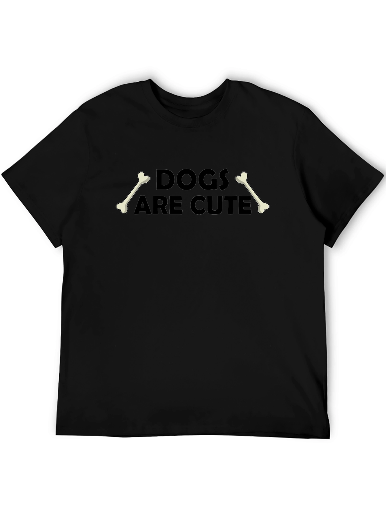 Dogs Are Cute T-Shirt - Black Crew Neck Tee