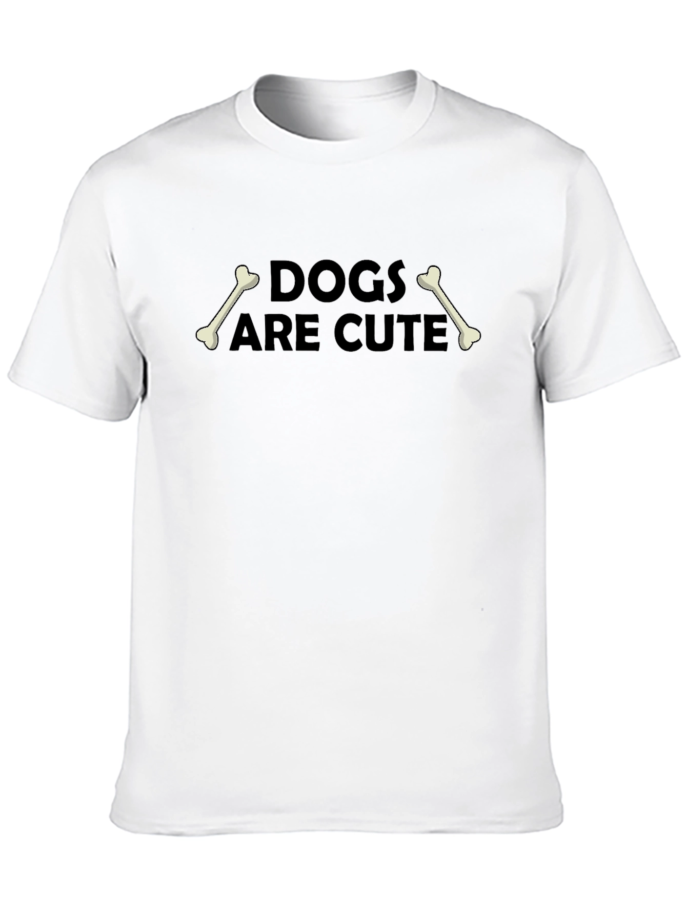 Dogs Are Cute T-Shirt - Black Crew Neck Tee