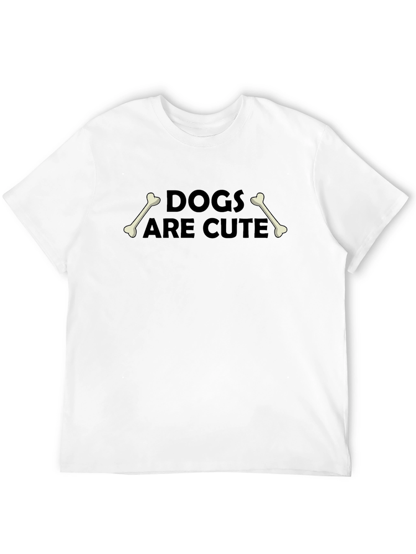 Dogs Are Cute T-Shirt - Black Crew Neck Tee