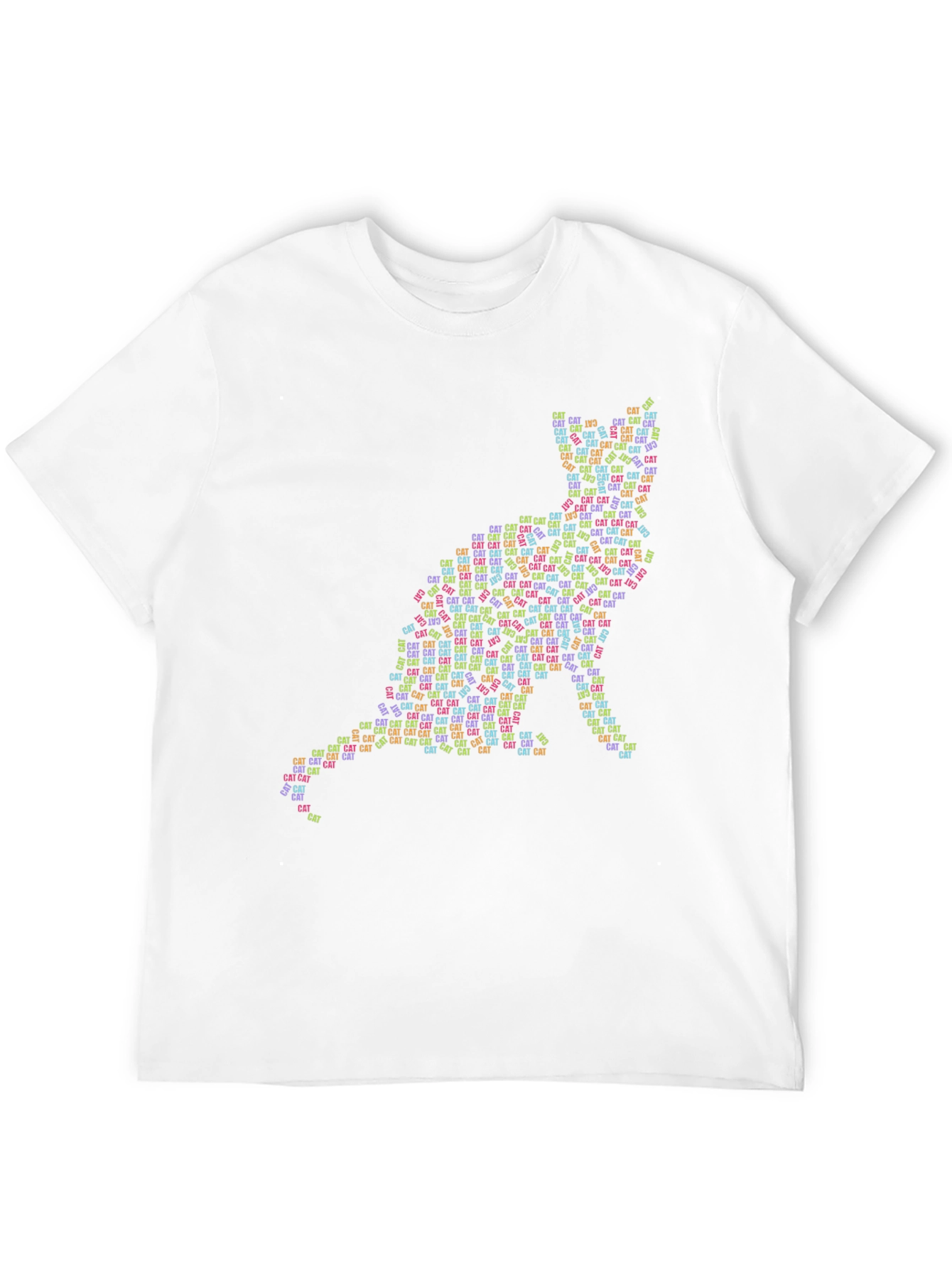 Cat Silhouette Word Art T-Shirt