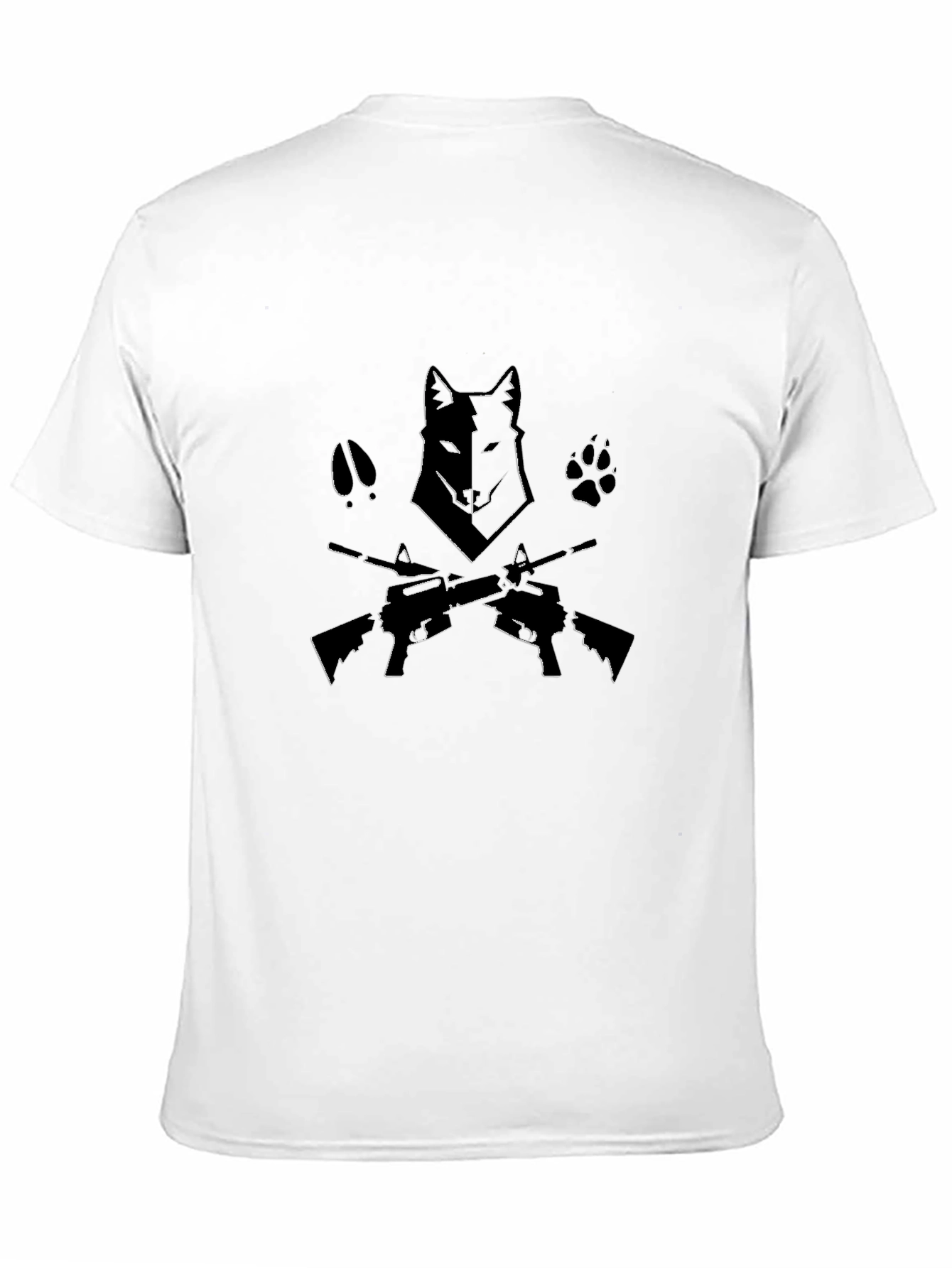 Wolf & Guns Graphic T-Shirt - Black