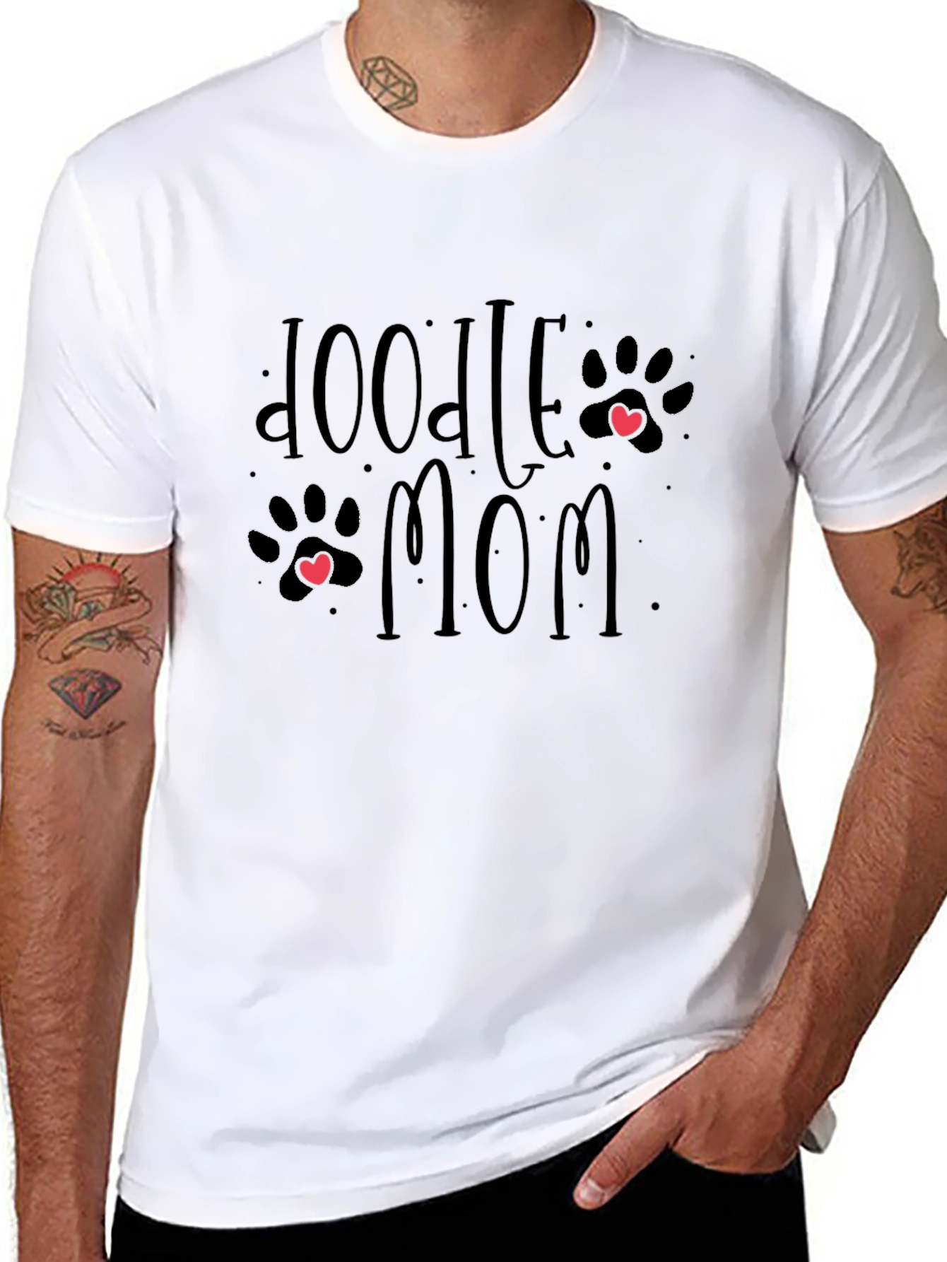 Doodle Mom T-Shirt - Cute Paw Print Design