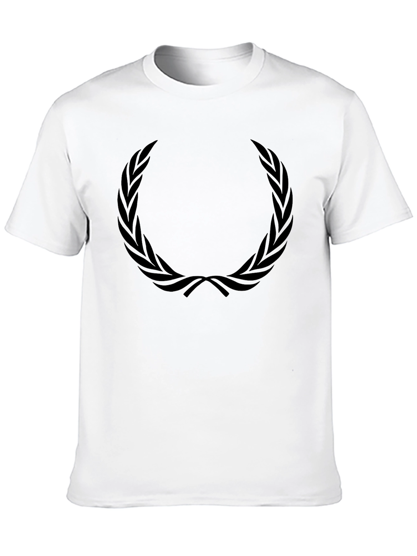 Mens Black T-Shirt with Laurel Wreath Graphic