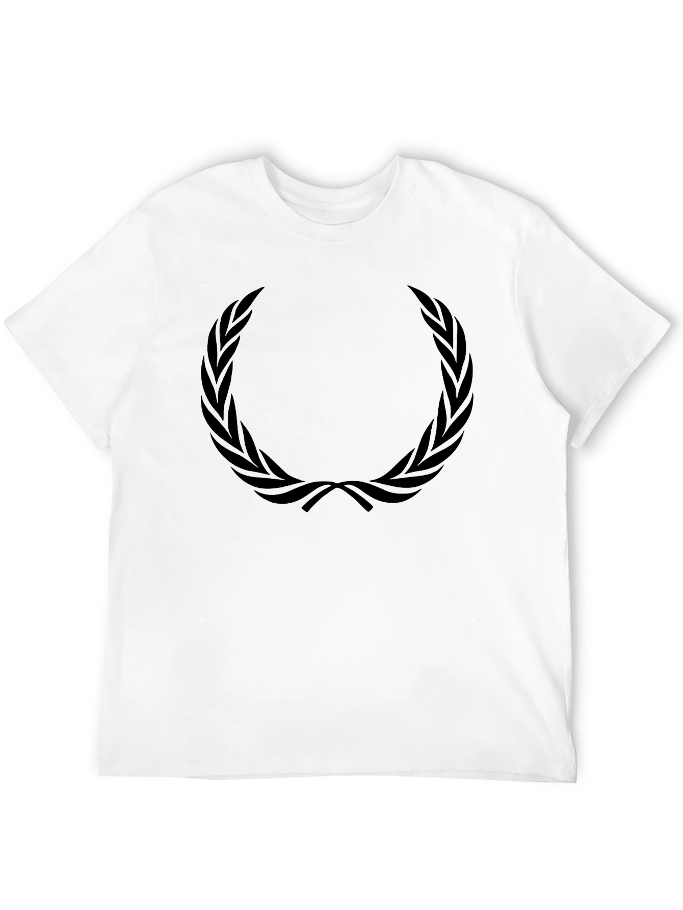 Mens Black T-Shirt with Laurel Wreath Graphic