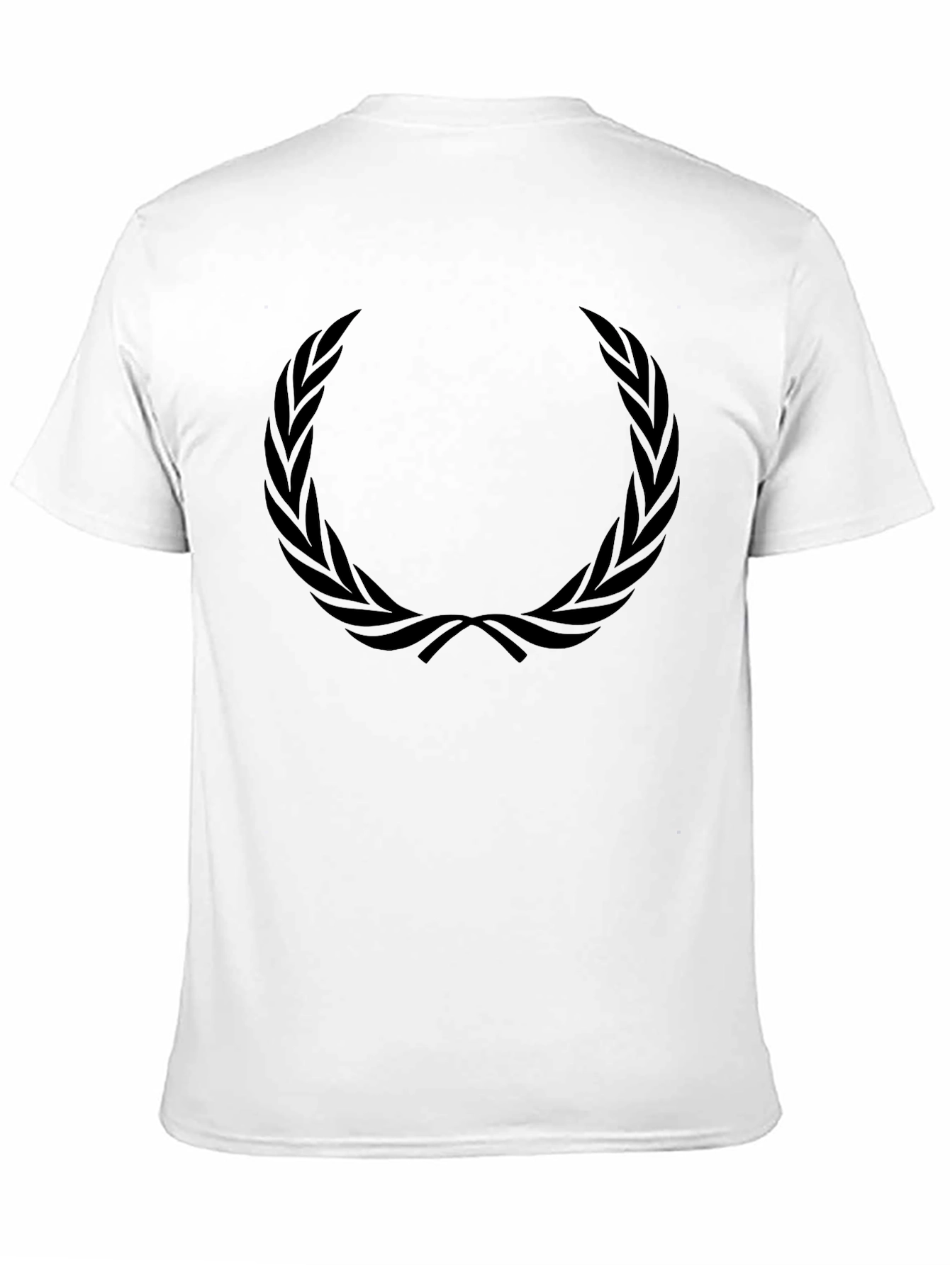 Mens Black T-Shirt with Laurel Wreath Graphic