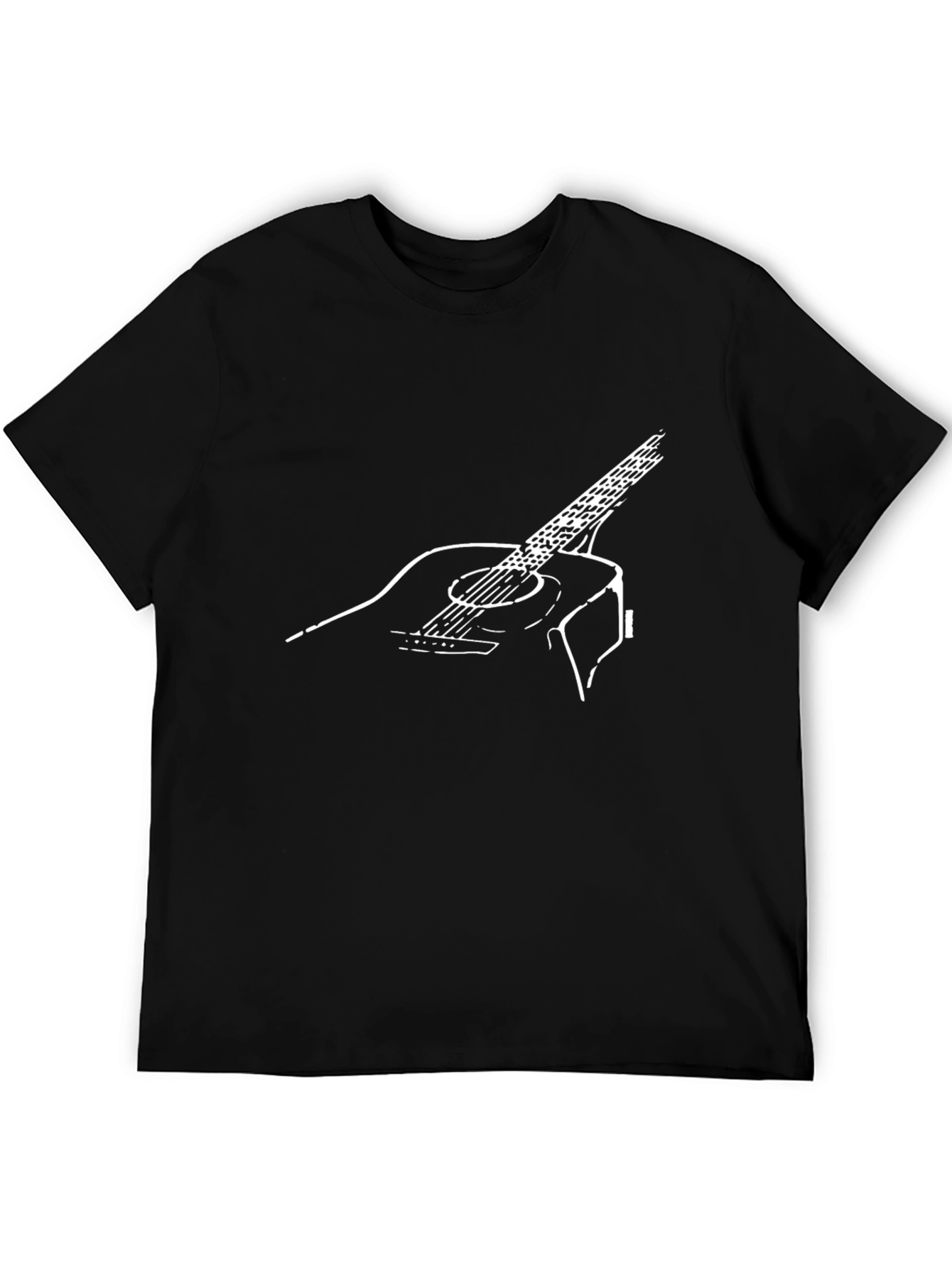 Guitar Graphic Print Crew Neck Tee