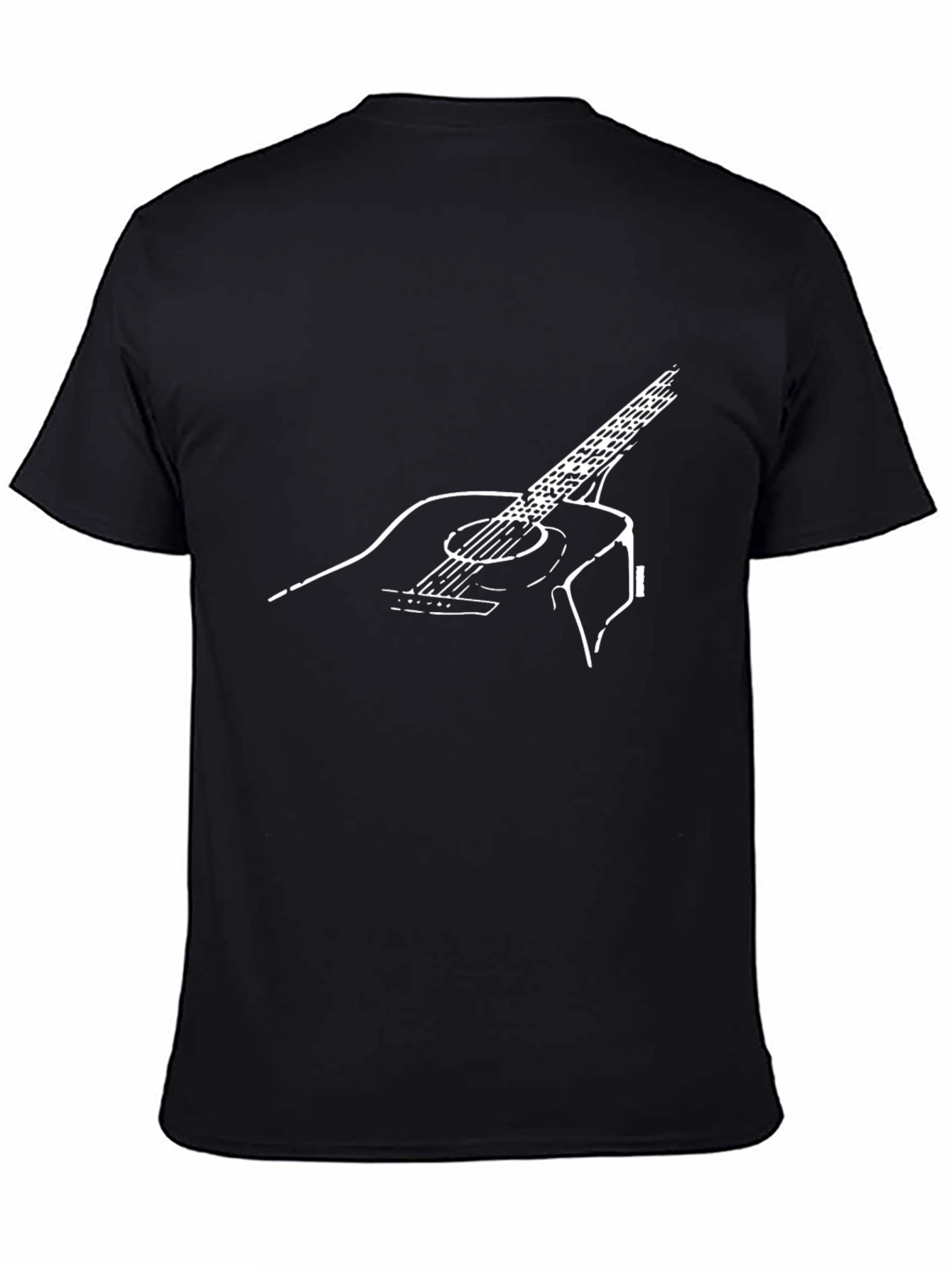 Guitar Graphic Print Crew Neck Tee