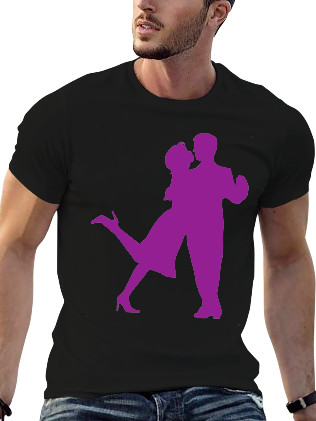 Dancing Couple Graphic Tee - Black