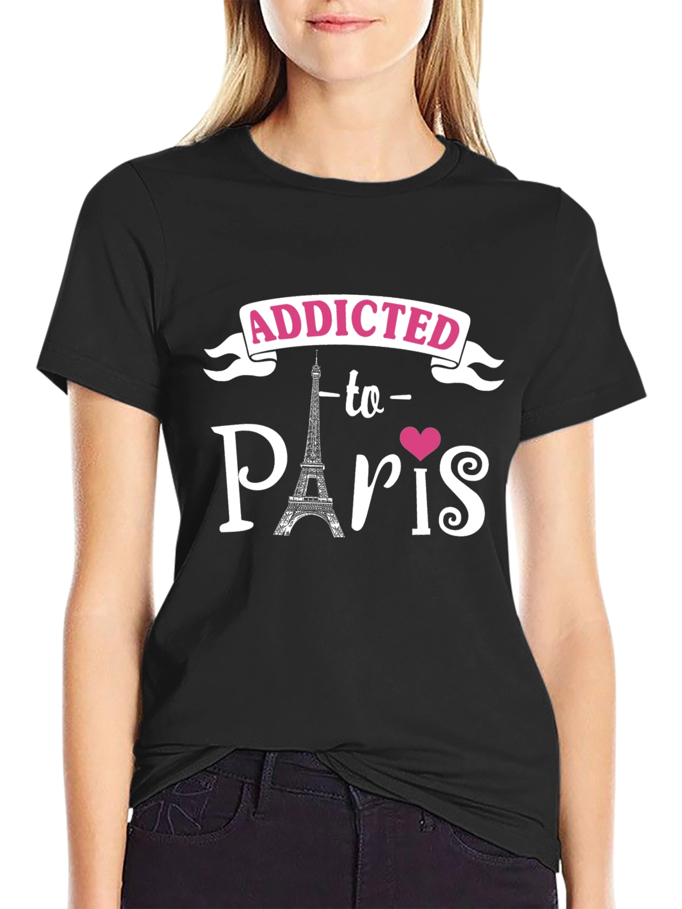 Addicted to Paris Graphic Tee - Black
