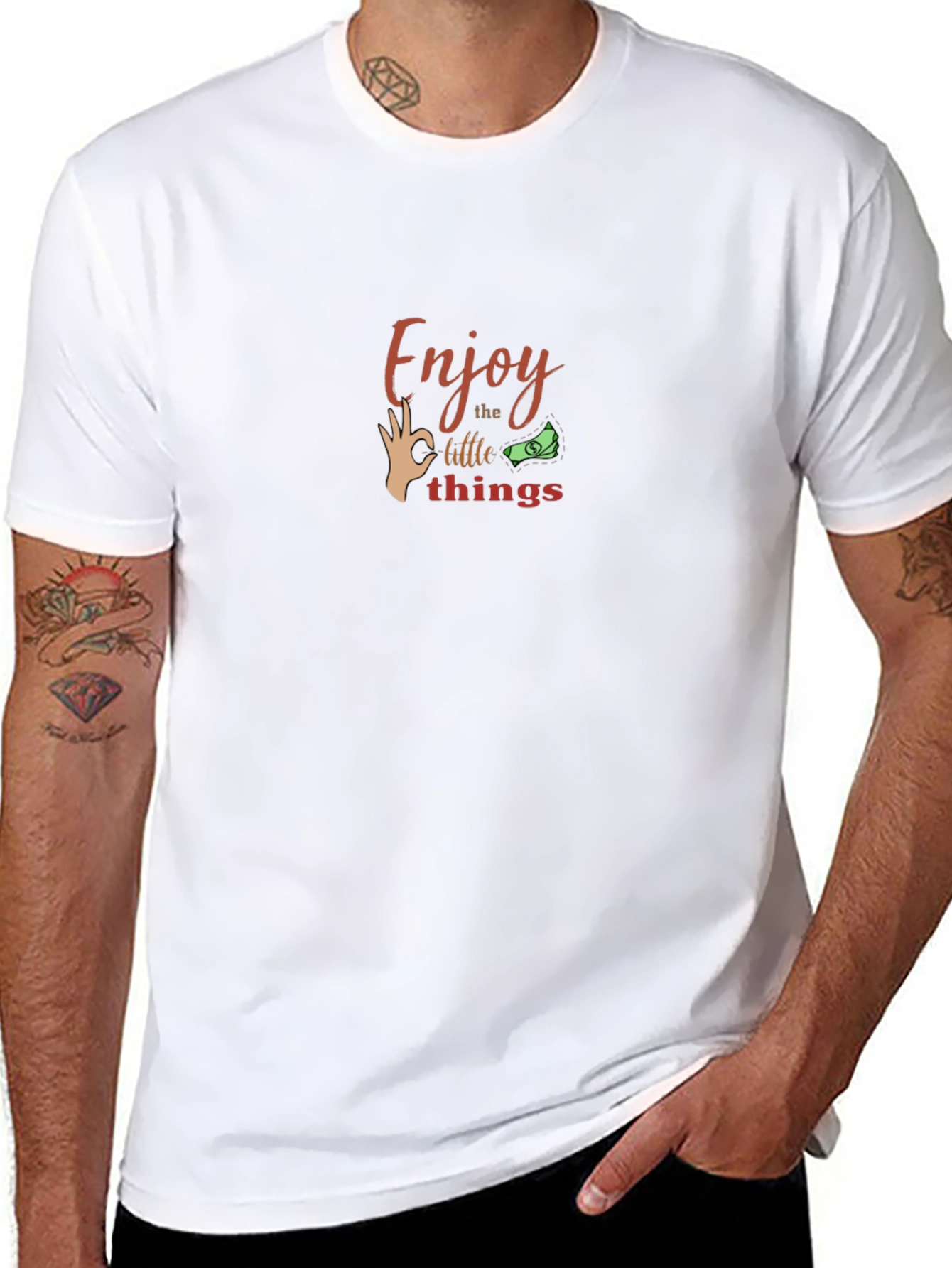 Enjoy Little Things Black Graphic Tee