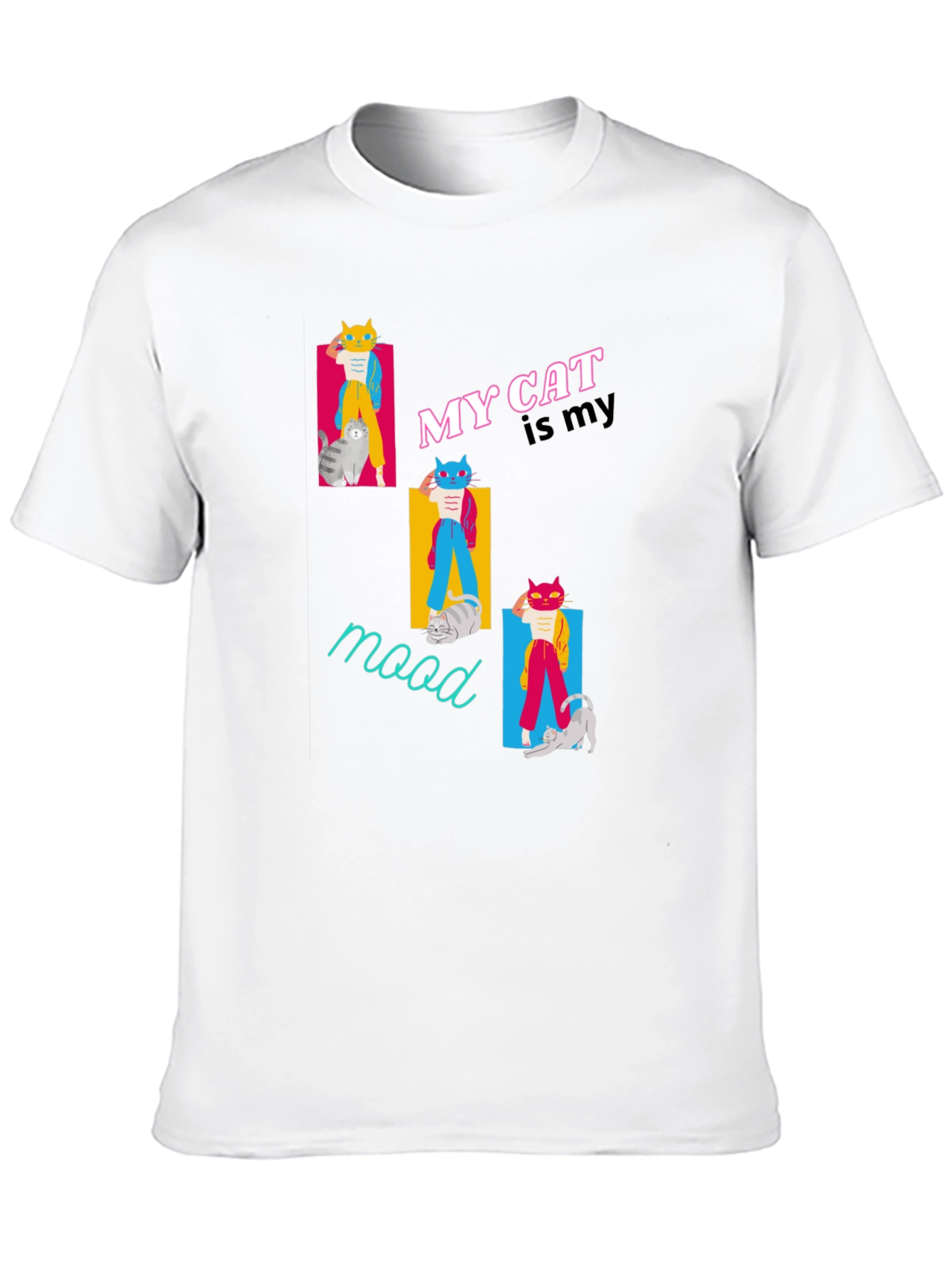 My Cat Is My Mood Black T-Shirt
