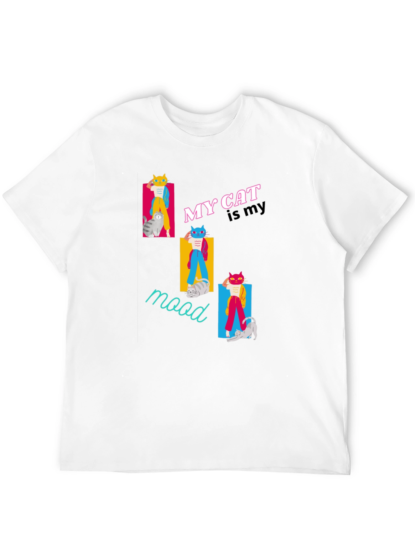 My Cat Is My Mood Black T-Shirt