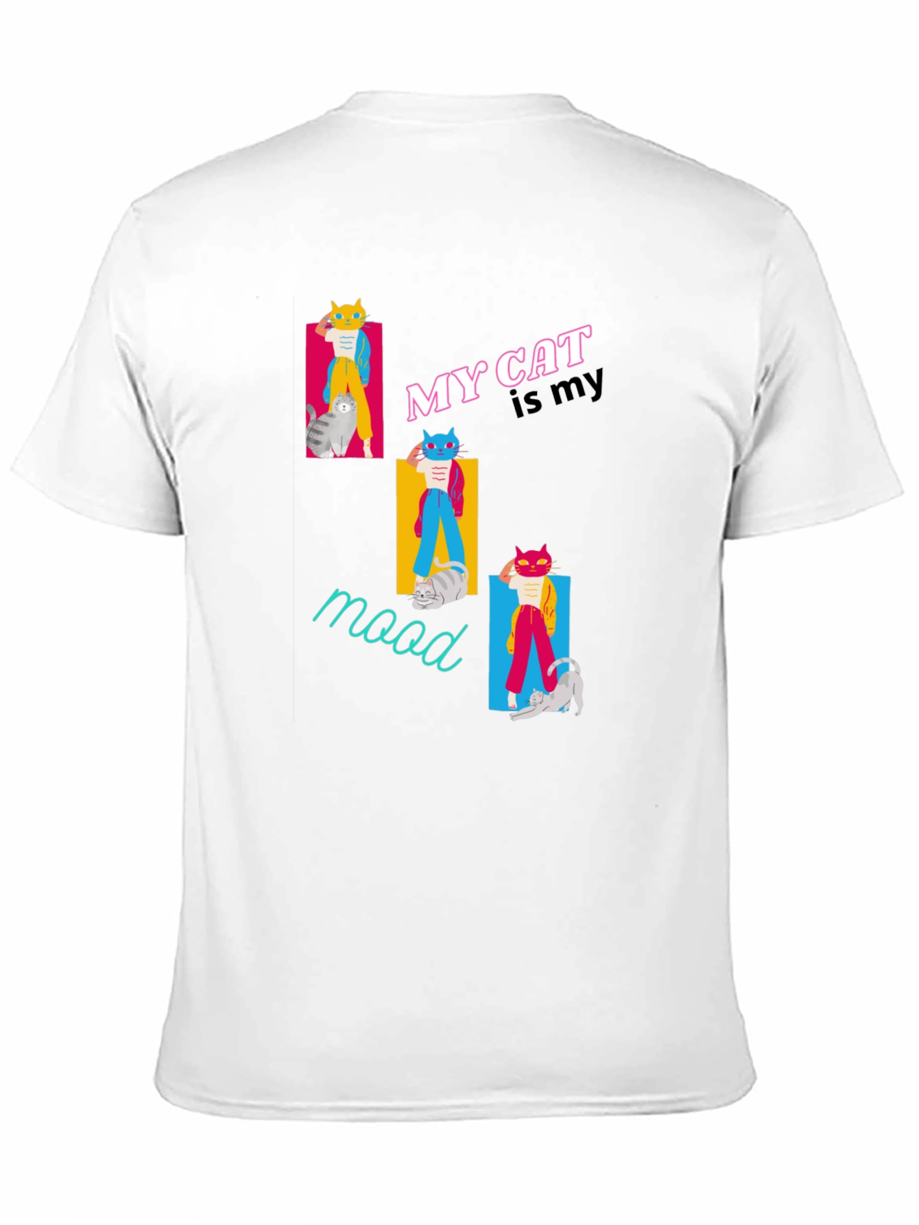 My Cat Is My Mood Black T-Shirt