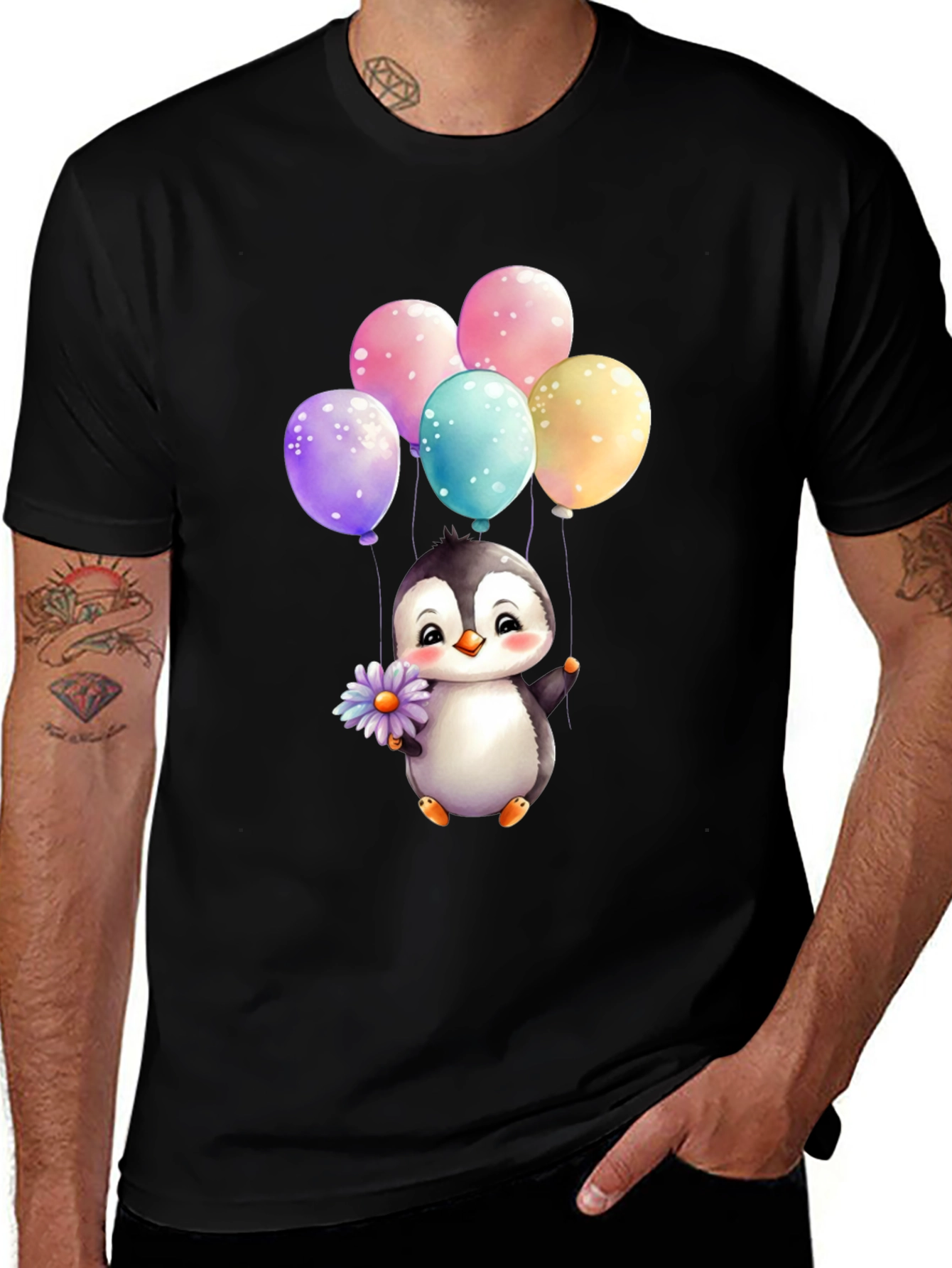 Penguin Balloons Graphic Tee