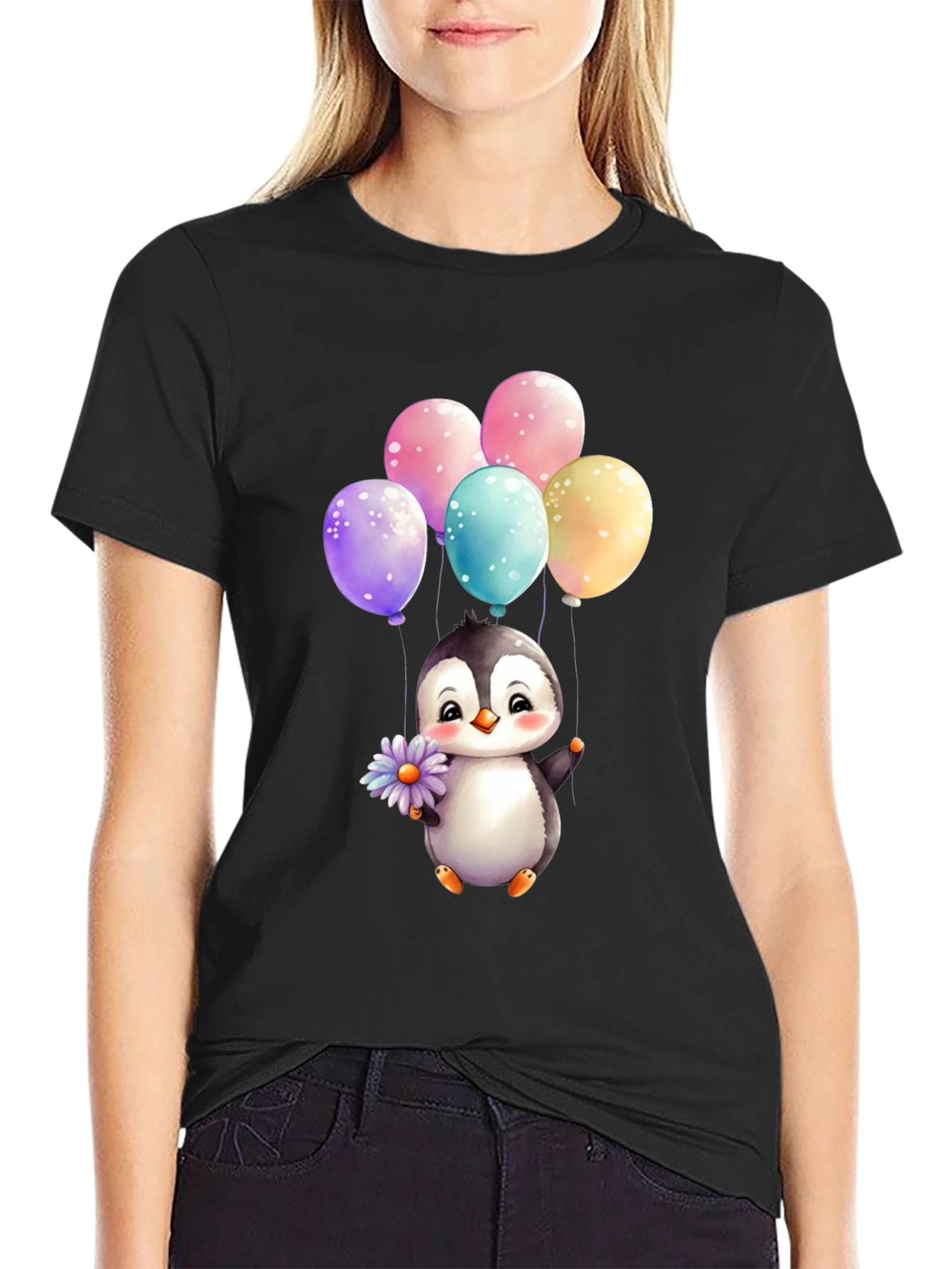 Penguin Balloons Graphic Tee