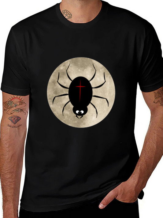 Spider Moon Graphic Tee - Gothic Style