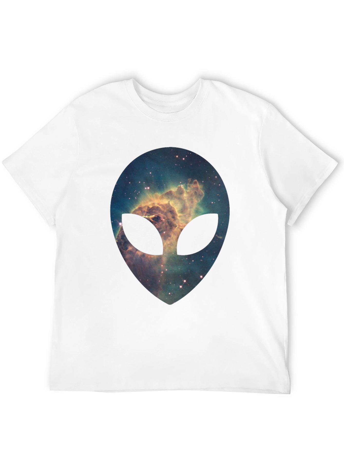 Galaxy Alien Head Graphic Black T-Shirt