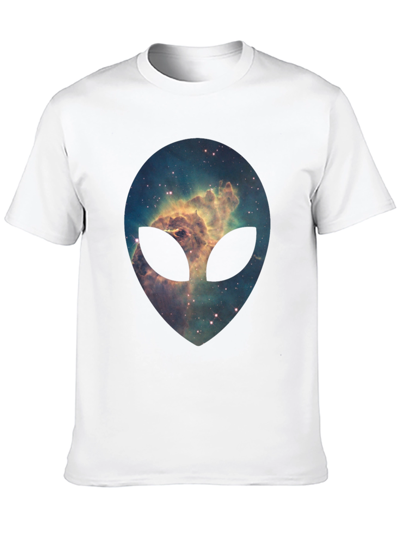 Galaxy Alien Head Graphic Black T-Shirt