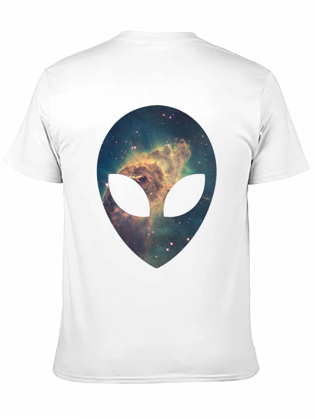 Galaxy Alien Head Graphic Black T-Shirt