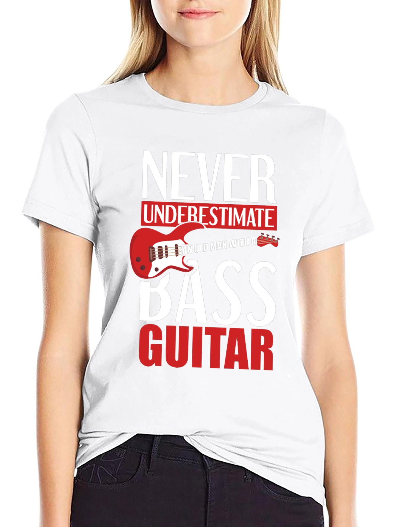 Never Underestimate Old Man With a Bass Guitar T-Shirt