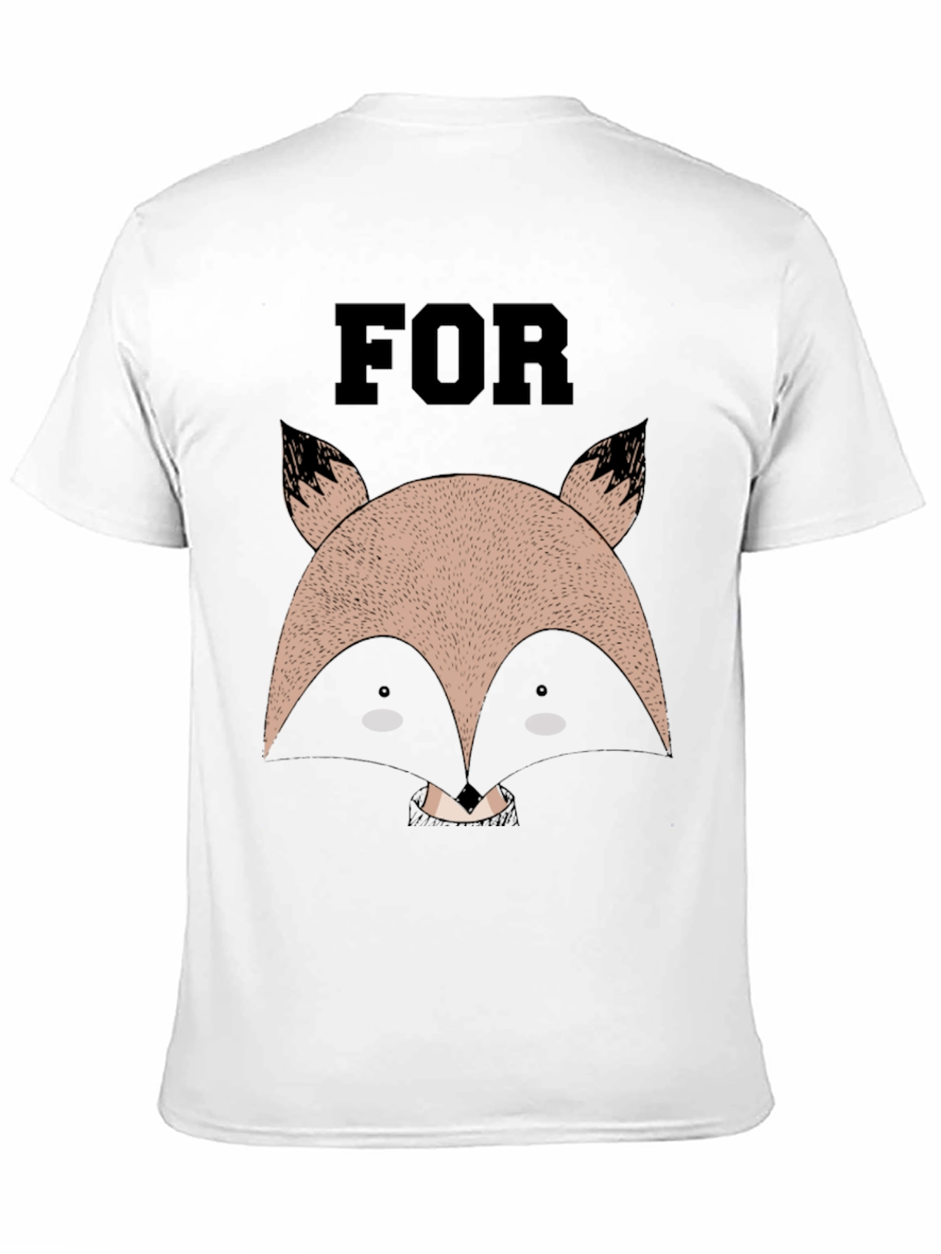 Fox Face Graphic Black T-Shirt