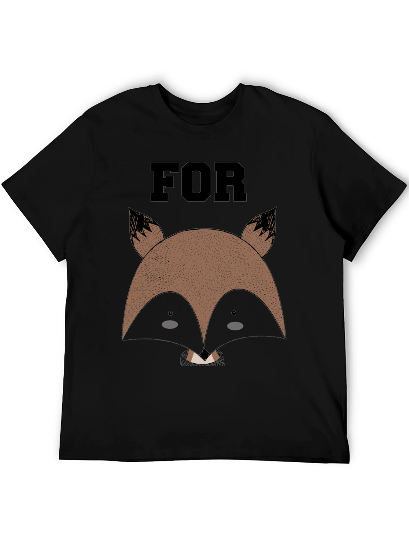Fox Face Graphic Black T-Shirt