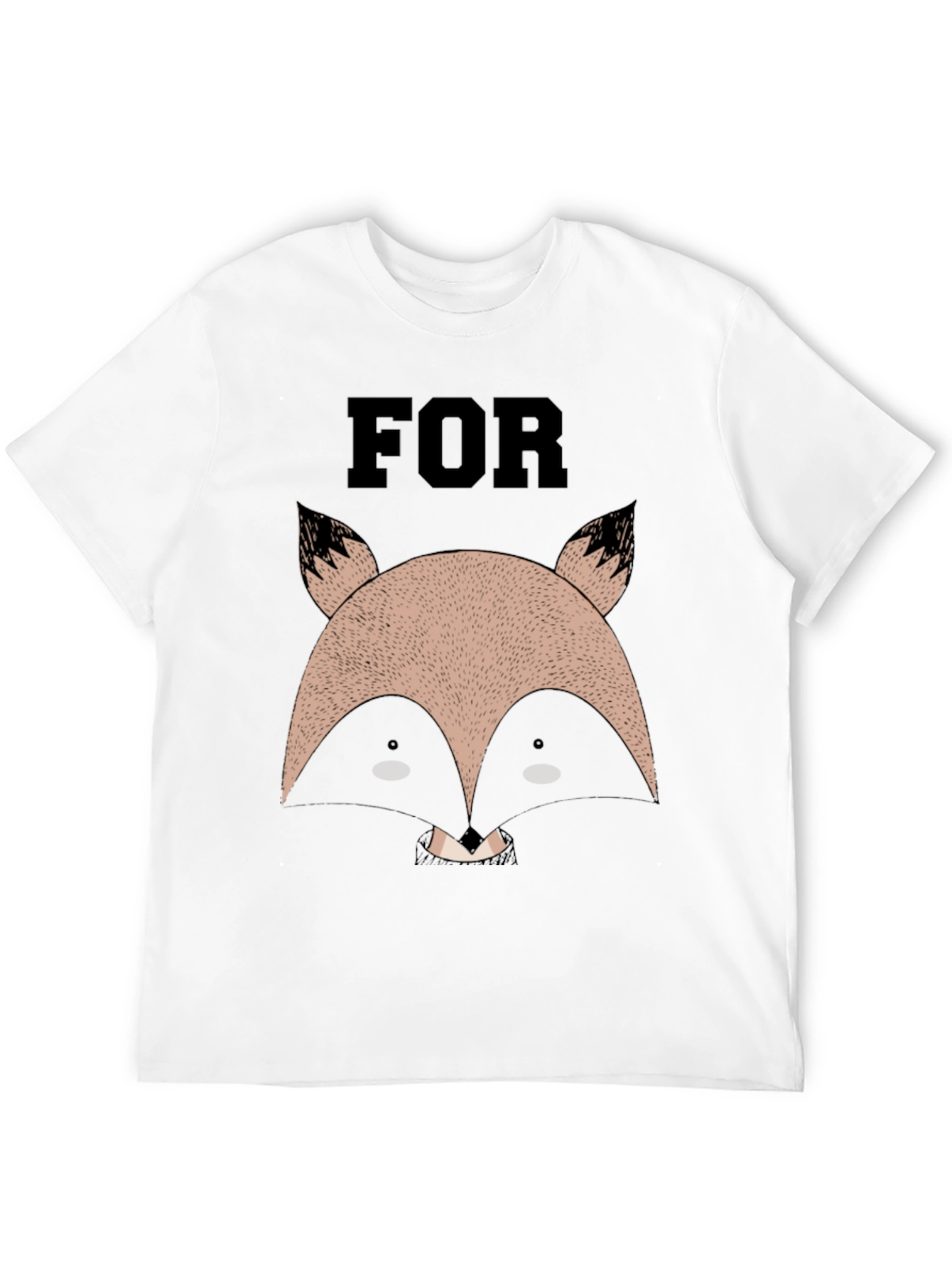 Fox Face Graphic Black T-Shirt