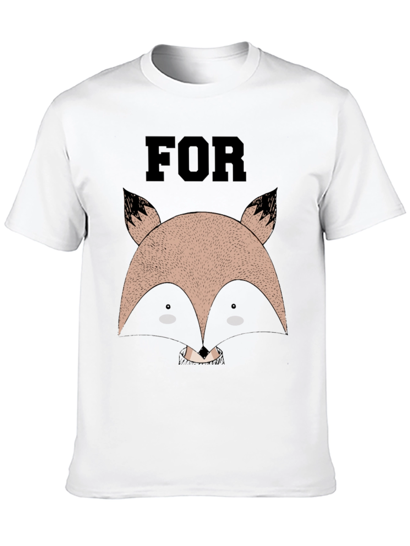 Fox Face Graphic Black T-Shirt