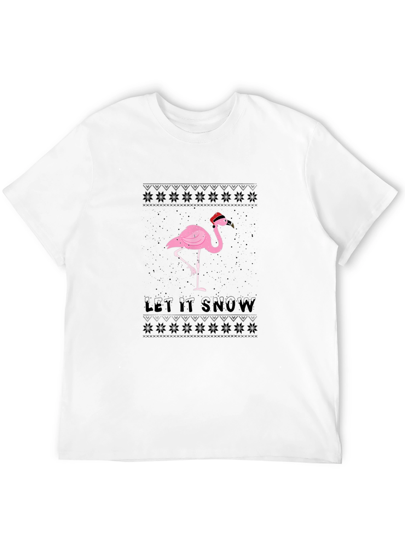 Festive Flamingo Let it Snow T-Shirt