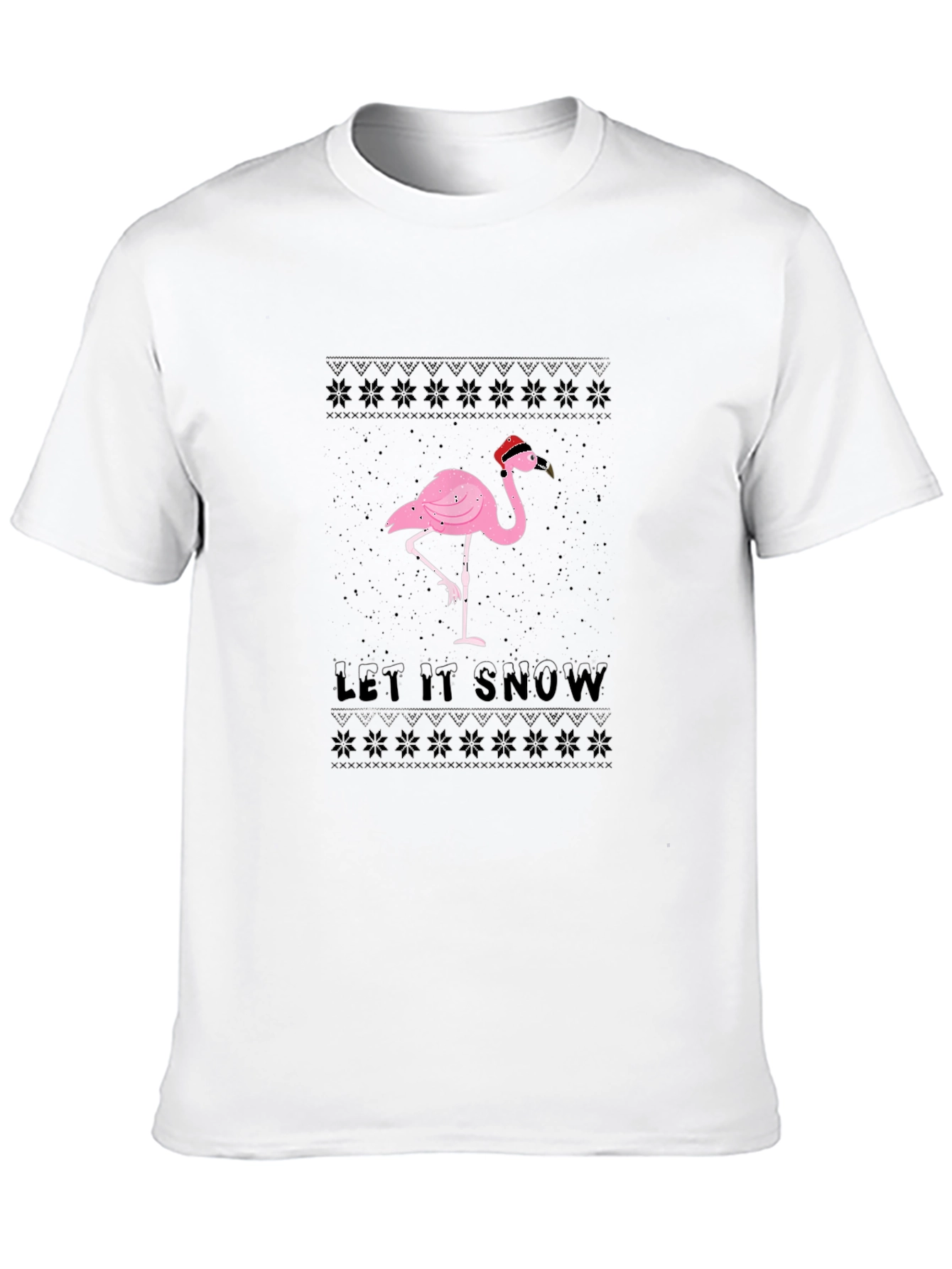 Festive Flamingo Let it Snow T-Shirt