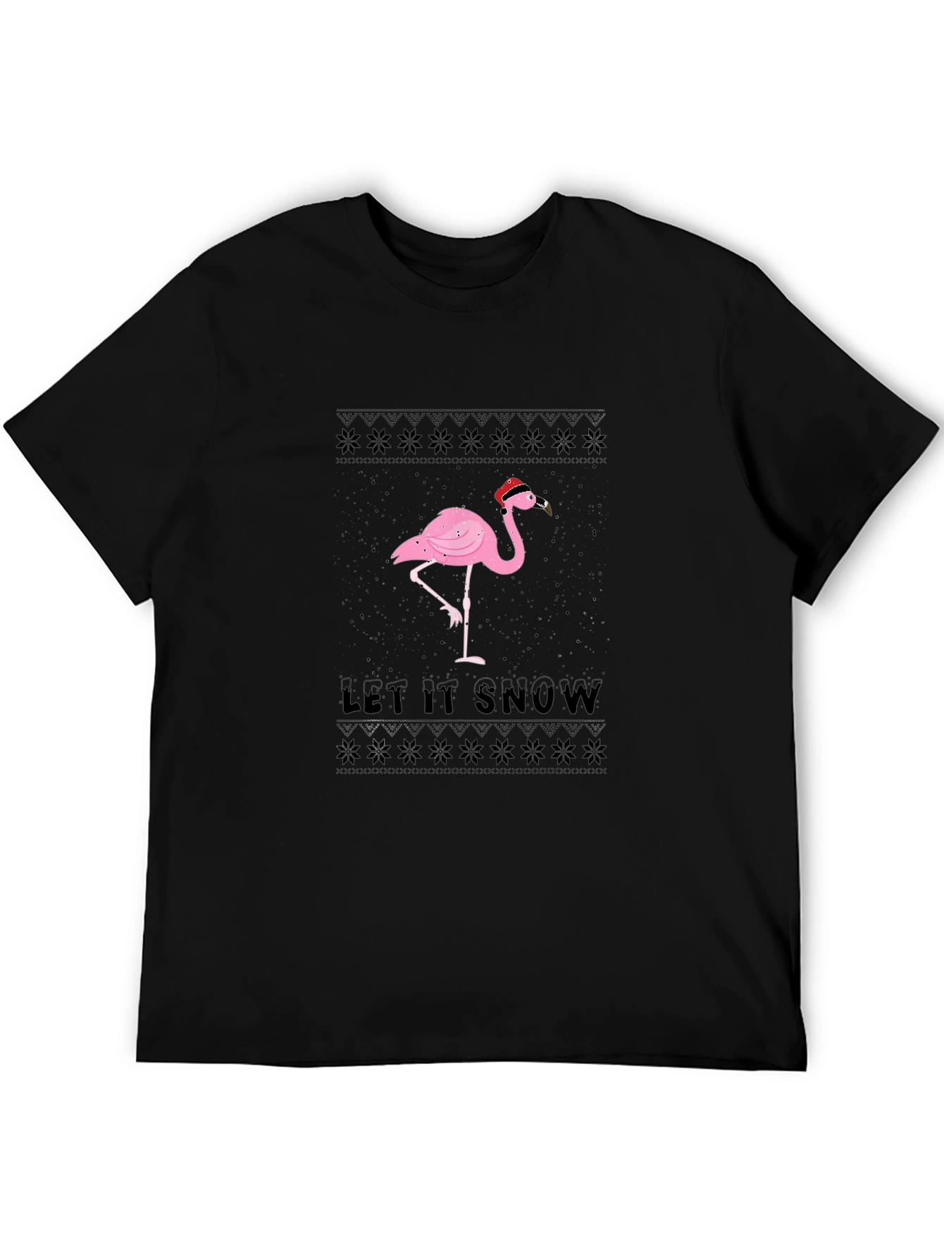 Festive Flamingo Let it Snow T-Shirt