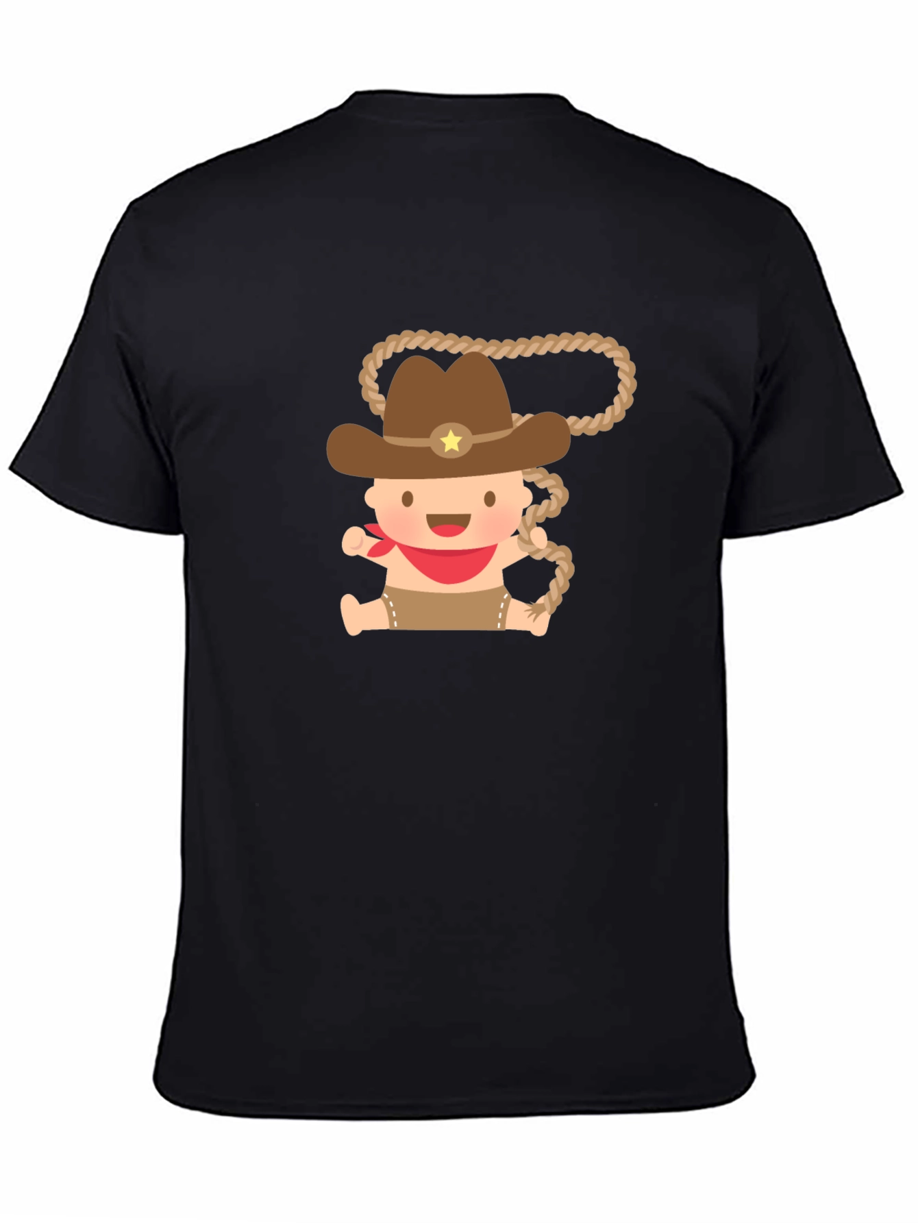 Cartoon Cowboy Baby T-Shirt - Black
