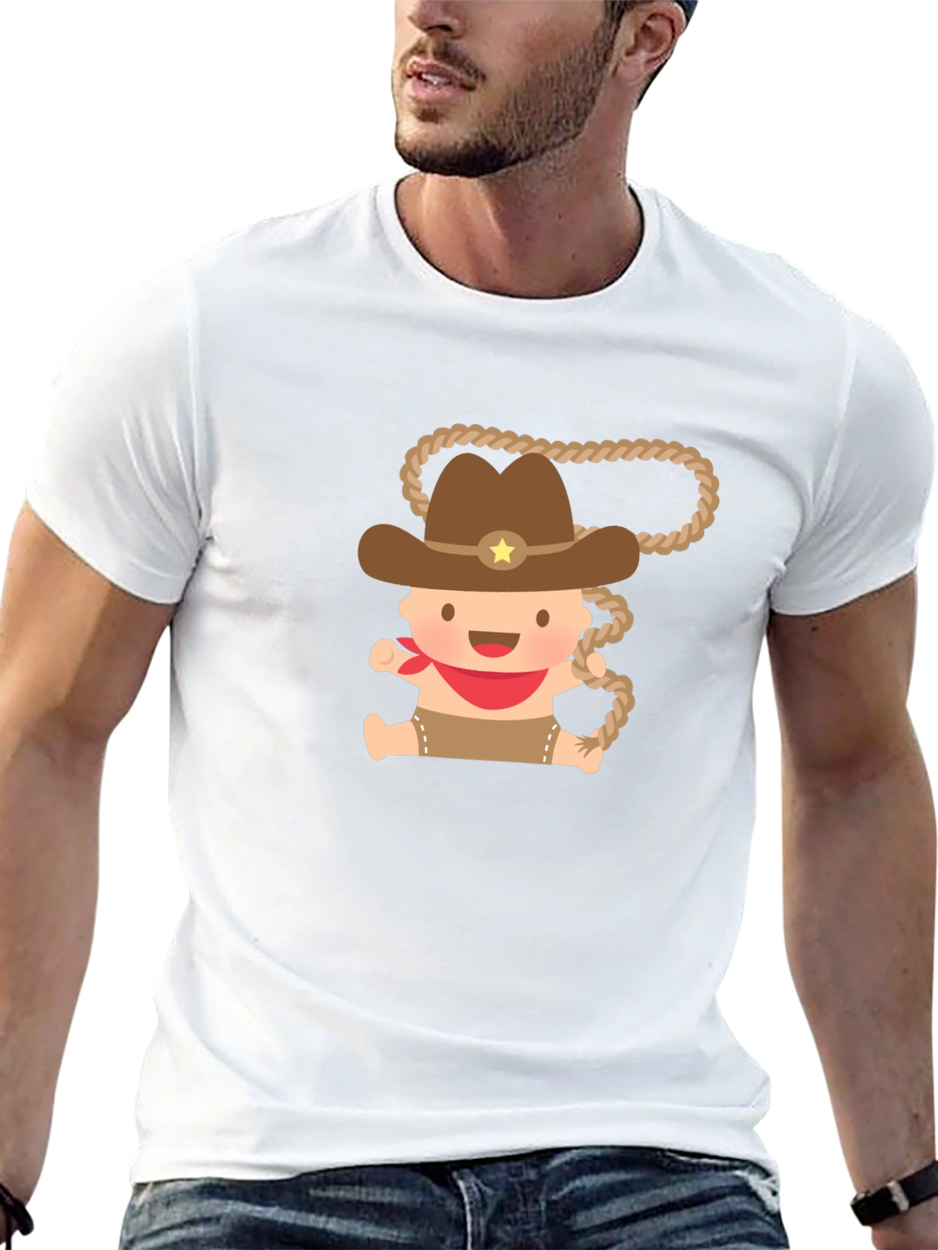 Cartoon Cowboy Baby T-Shirt - Black