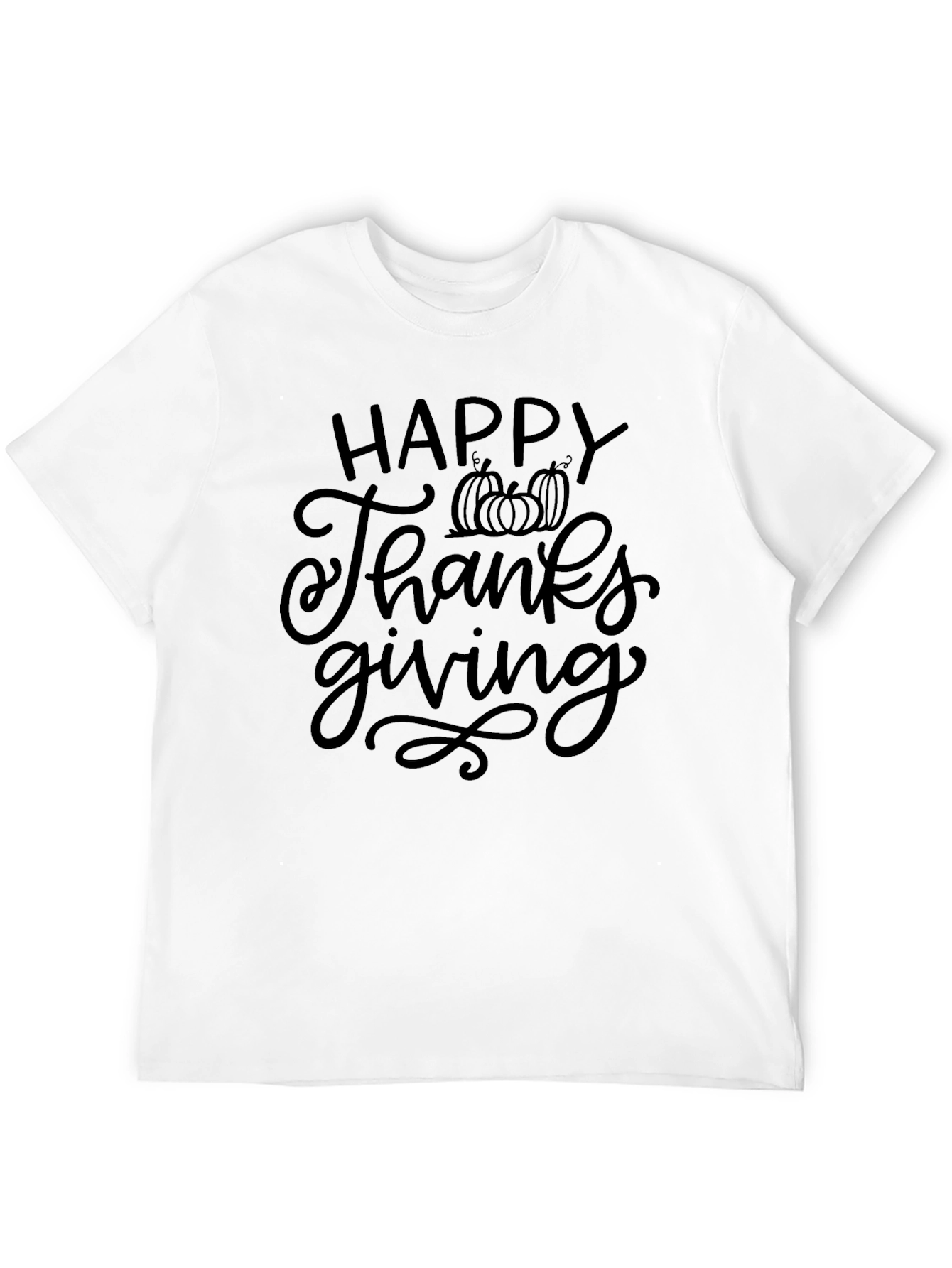 Happy Thanksgiving Black Graphic Tee