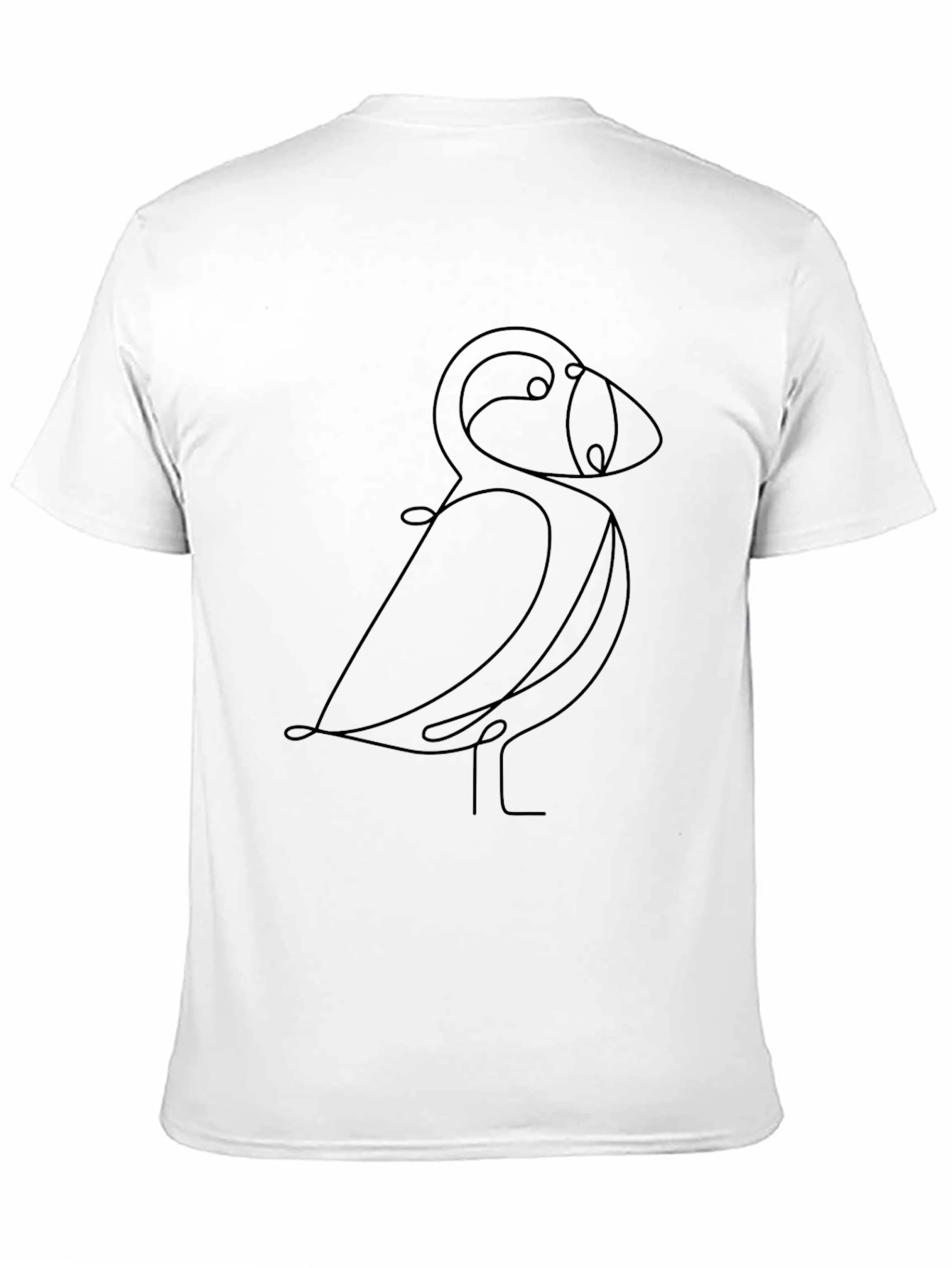Minimalist Line Art Bird Black T-Shirt