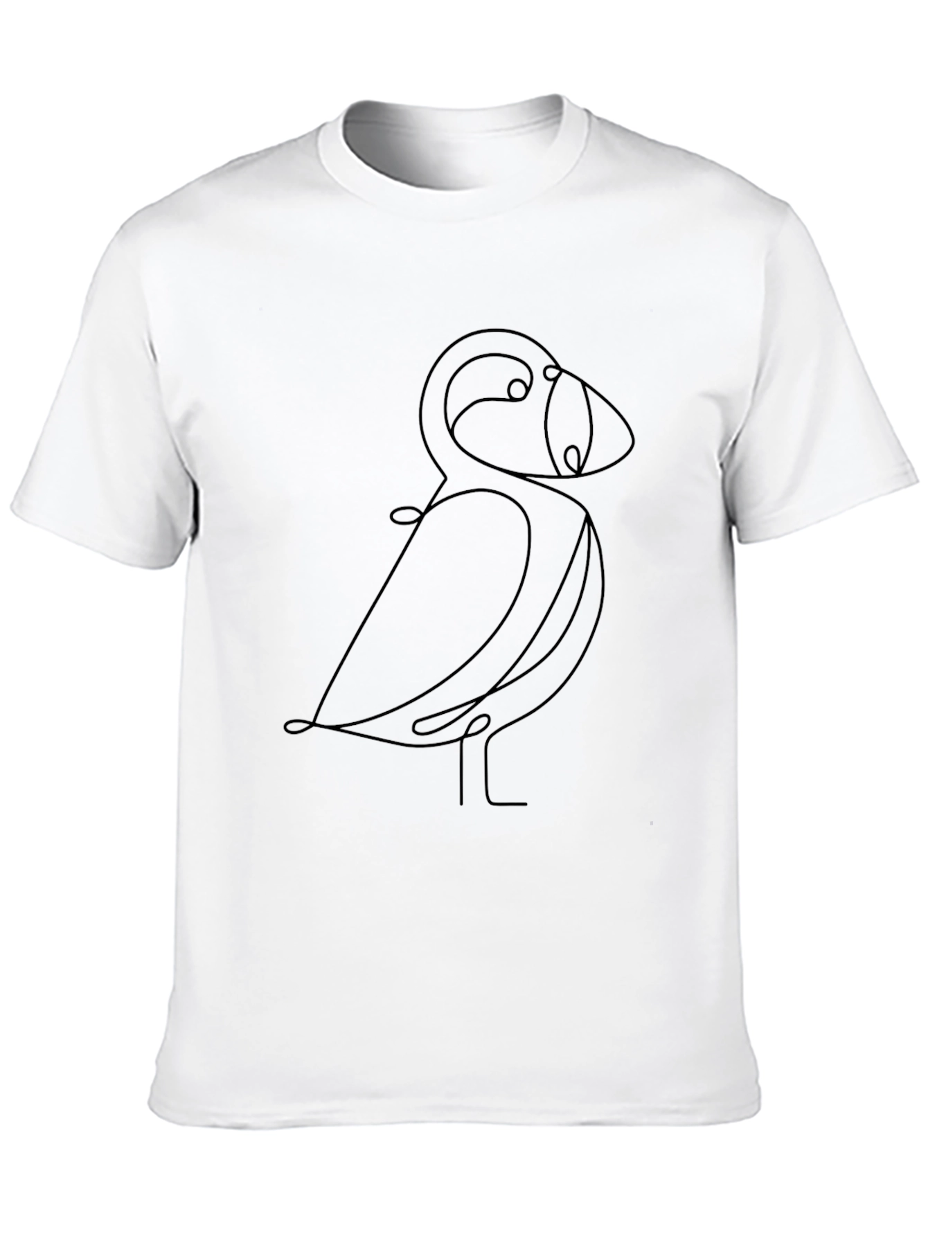 Minimalist Line Art Bird Black T-Shirt