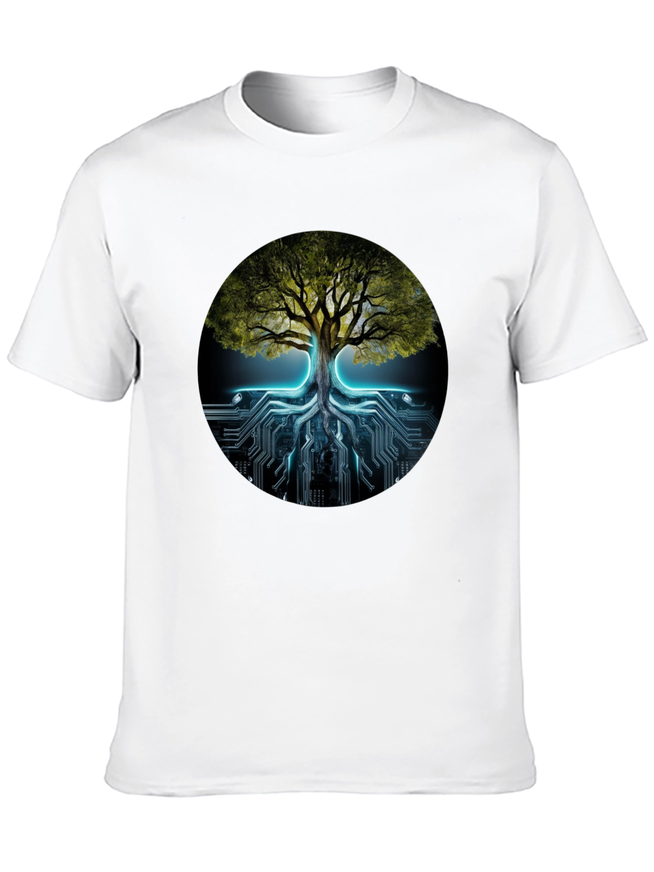 Tree of Life Tech Circuit Black T-Shirt