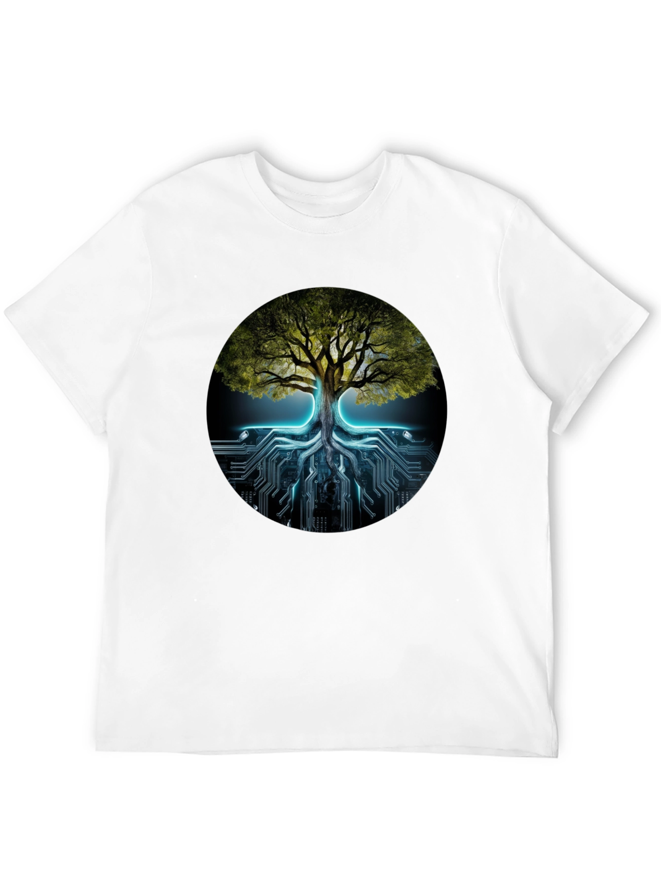 Tree of Life Tech Circuit Black T-Shirt