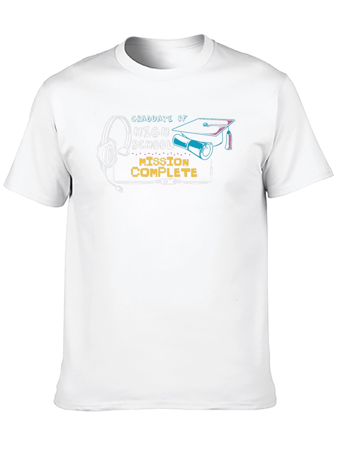 Graduate of High School Mission Complete Black Tee