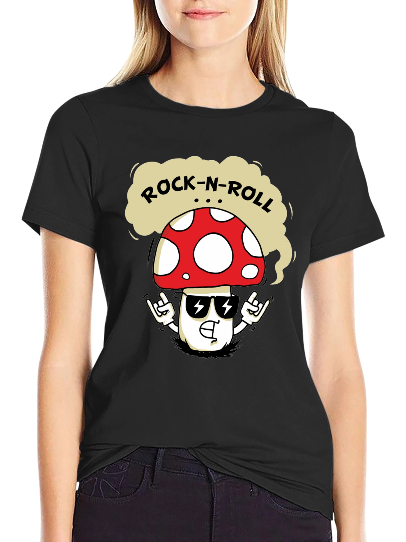 Rock-N-Roll Mushroom T-Shirt - Cool Graphic Tee