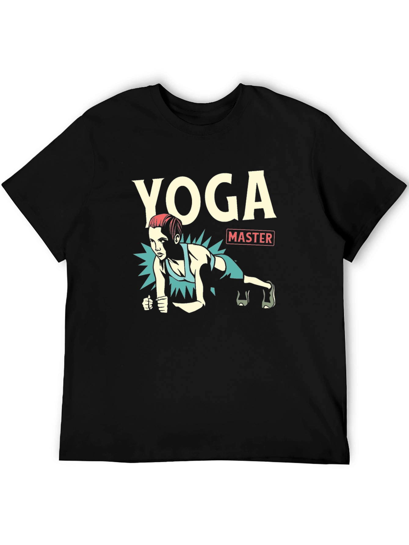 Yoga Master Black Graphic T-Shirt
