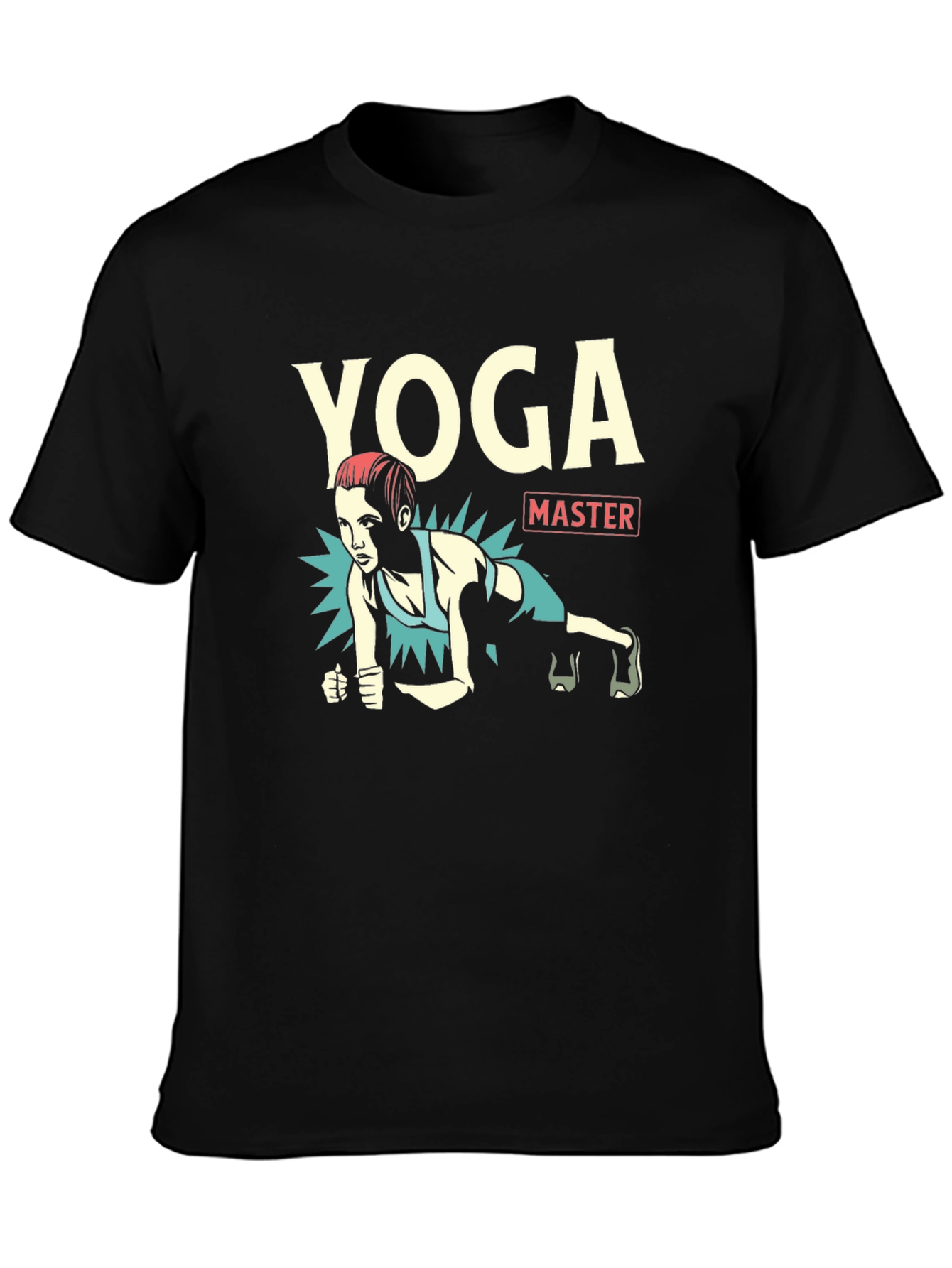 Yoga Master Black Graphic T-Shirt