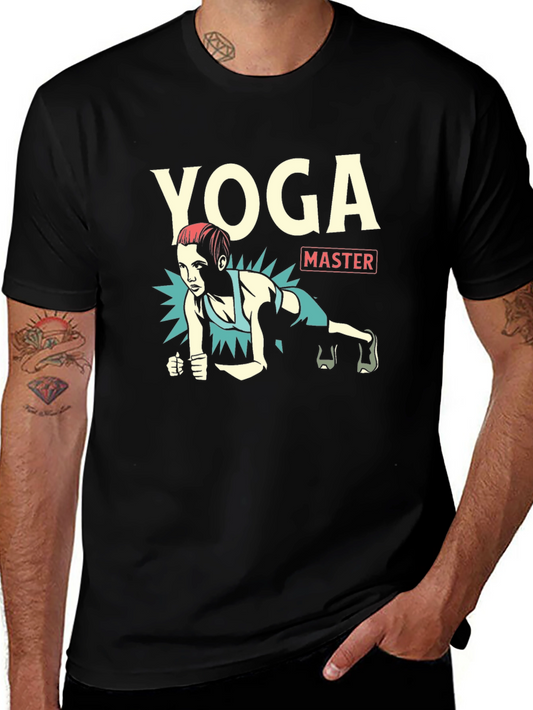 Yoga Master Black Graphic T-Shirt